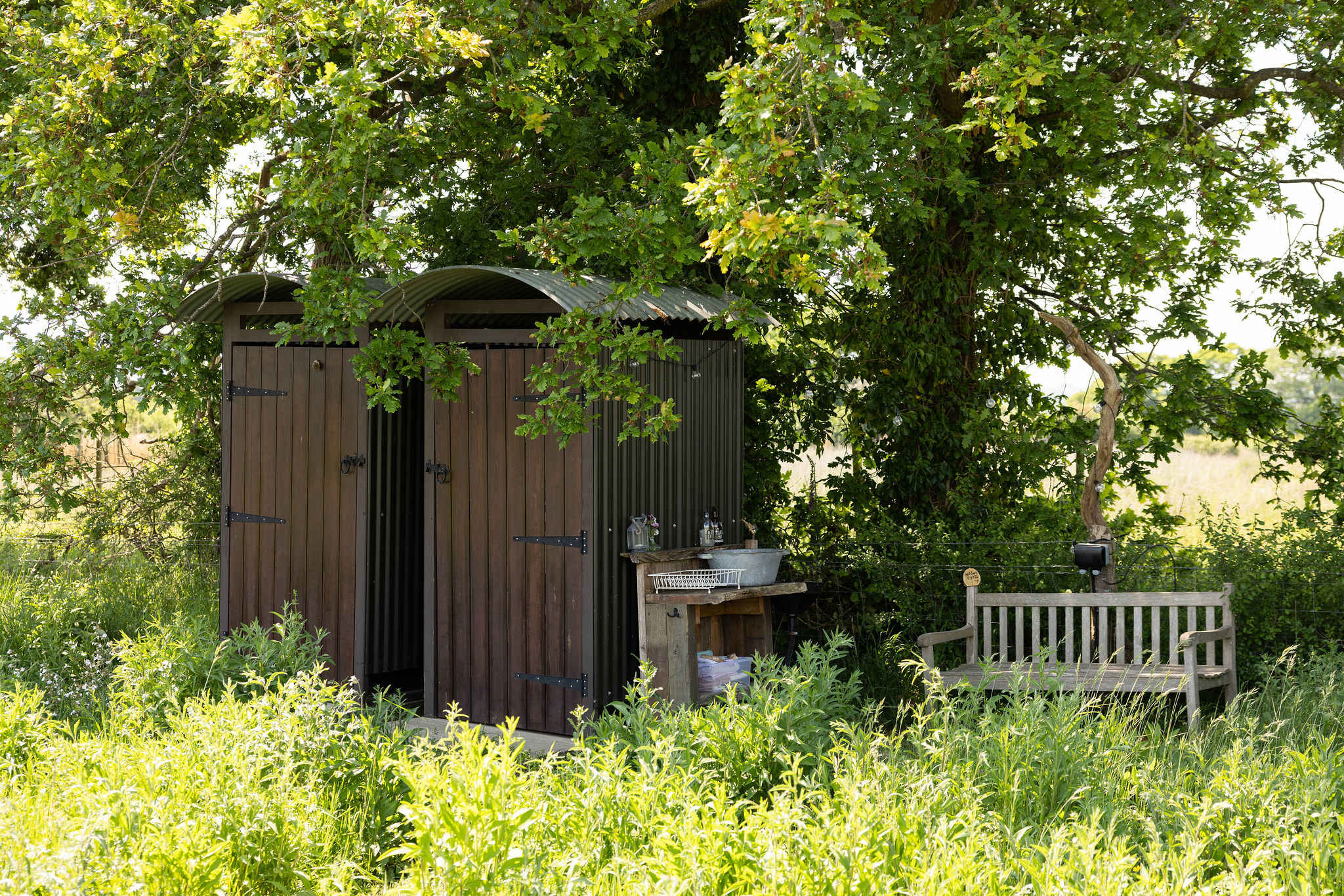 Washing up surrounded by nature
