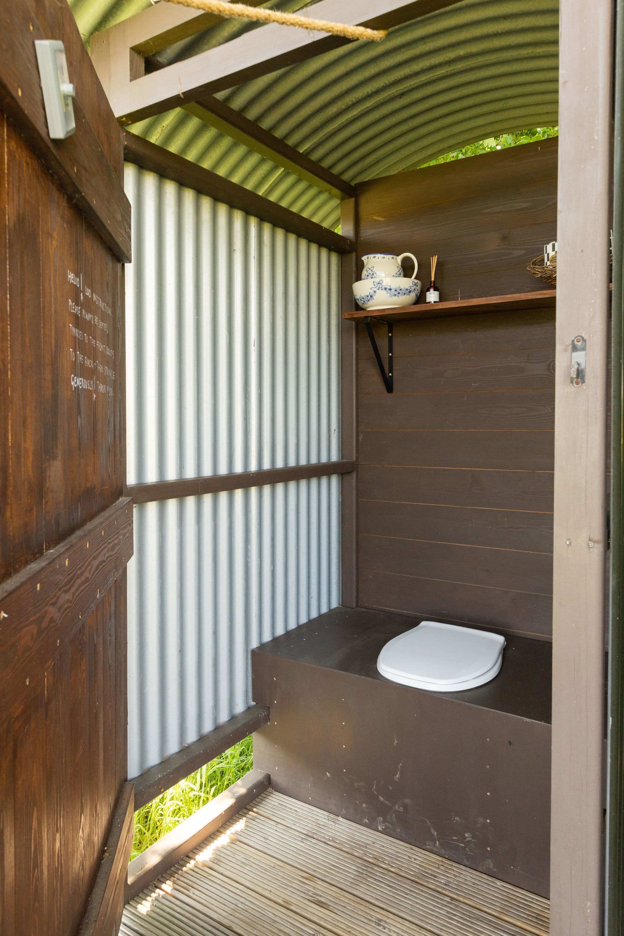 The toilet is outside, back to nature :)