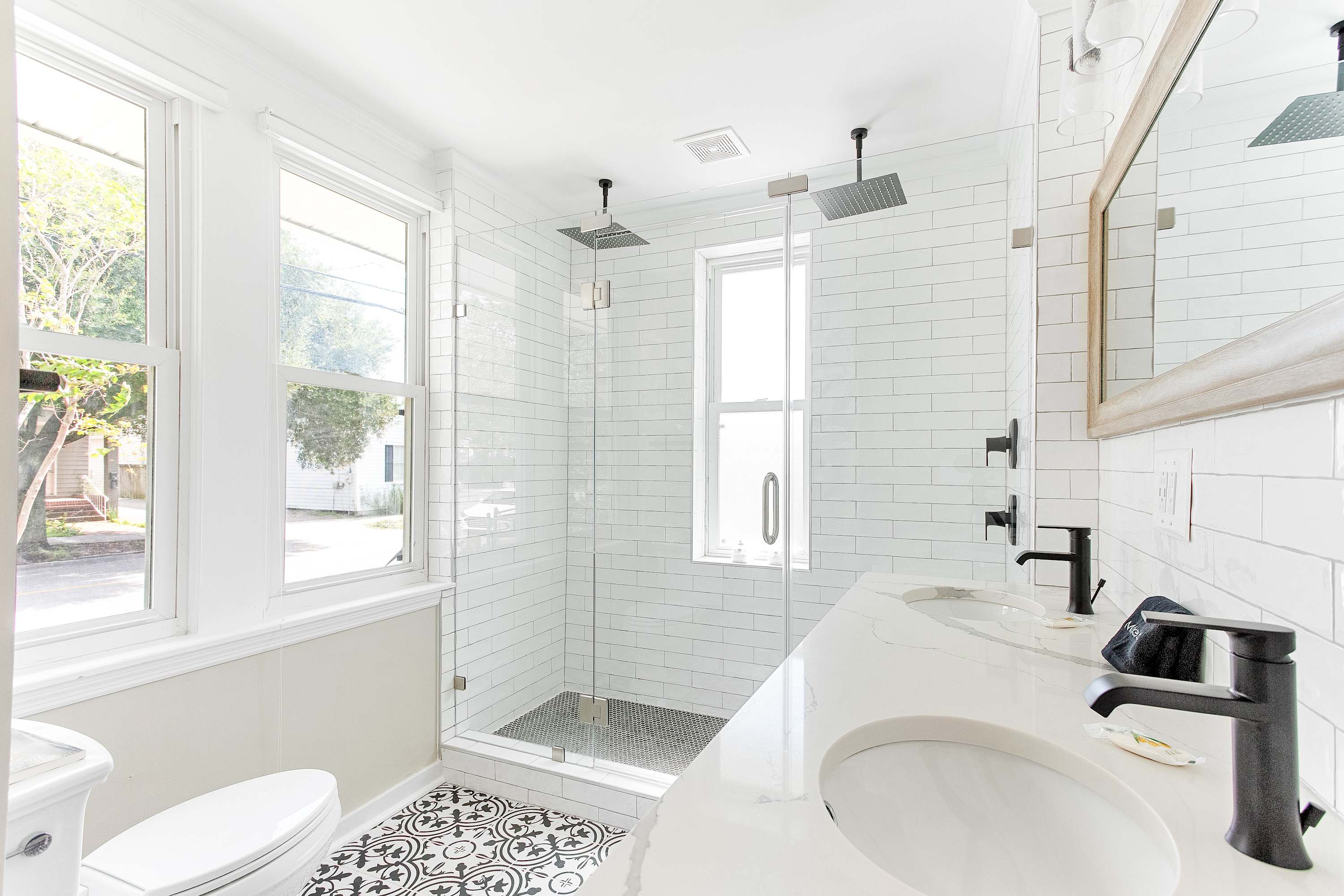 Bathroom 1: Walk-in Shower w/ double shower heads 