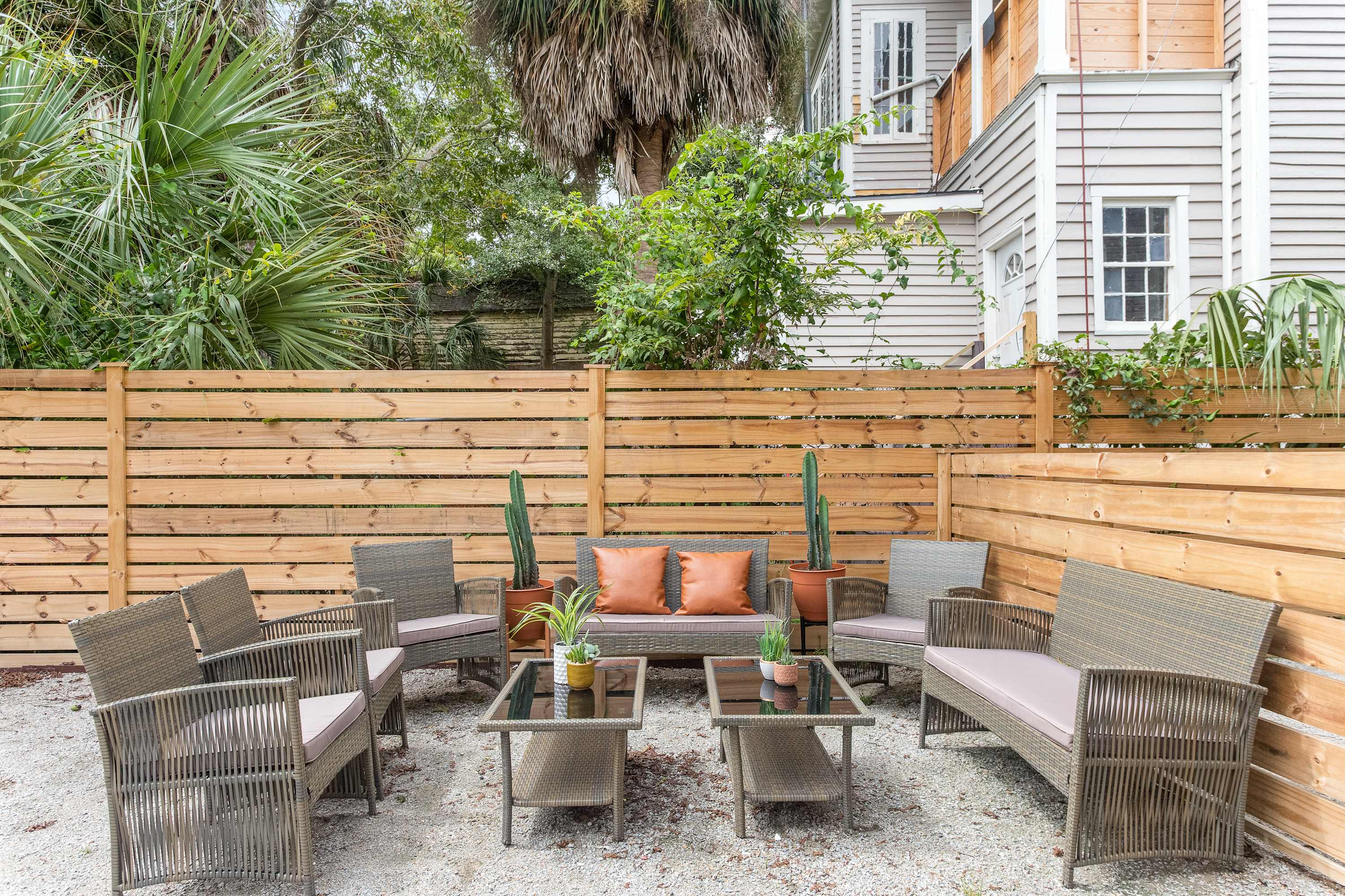 Outdoor seating area for your group! Looking forward to hosting you soon! 