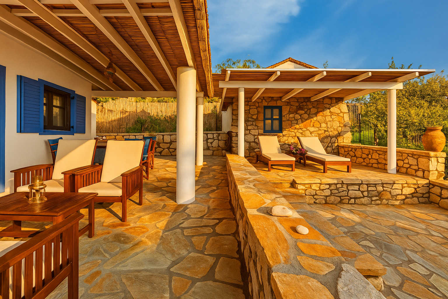 Blue Seaside Retreat - Fully Equipped Garden Gem — Chrani — vacation rental