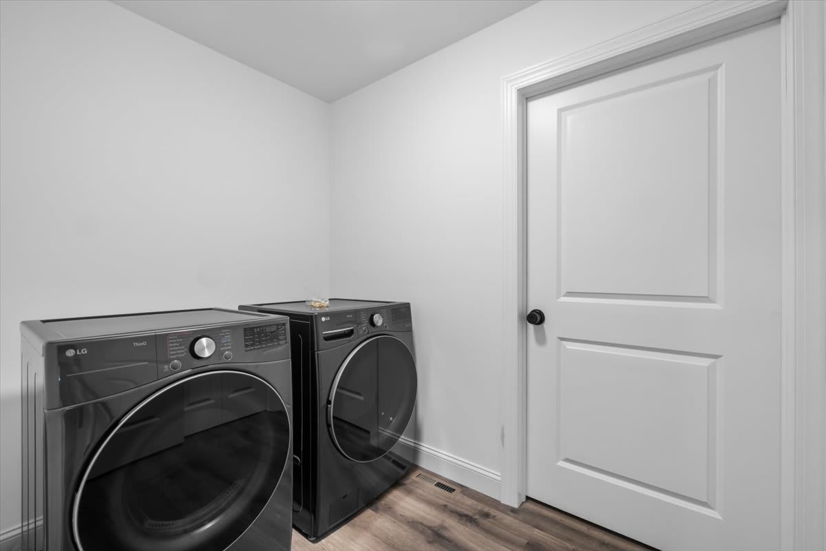 Keep clothes fresh during your stay with the convenient in-unit washer and dryer.