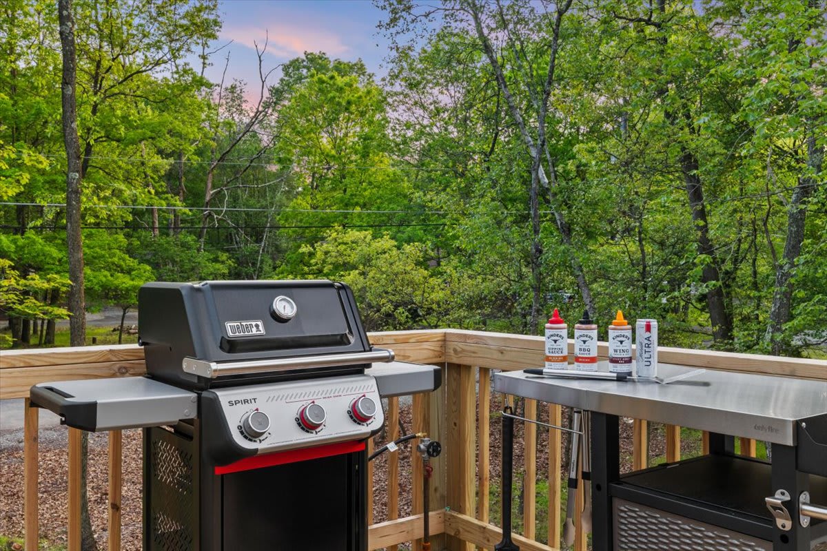 Fire up the gas grill for a cookout on the deck.