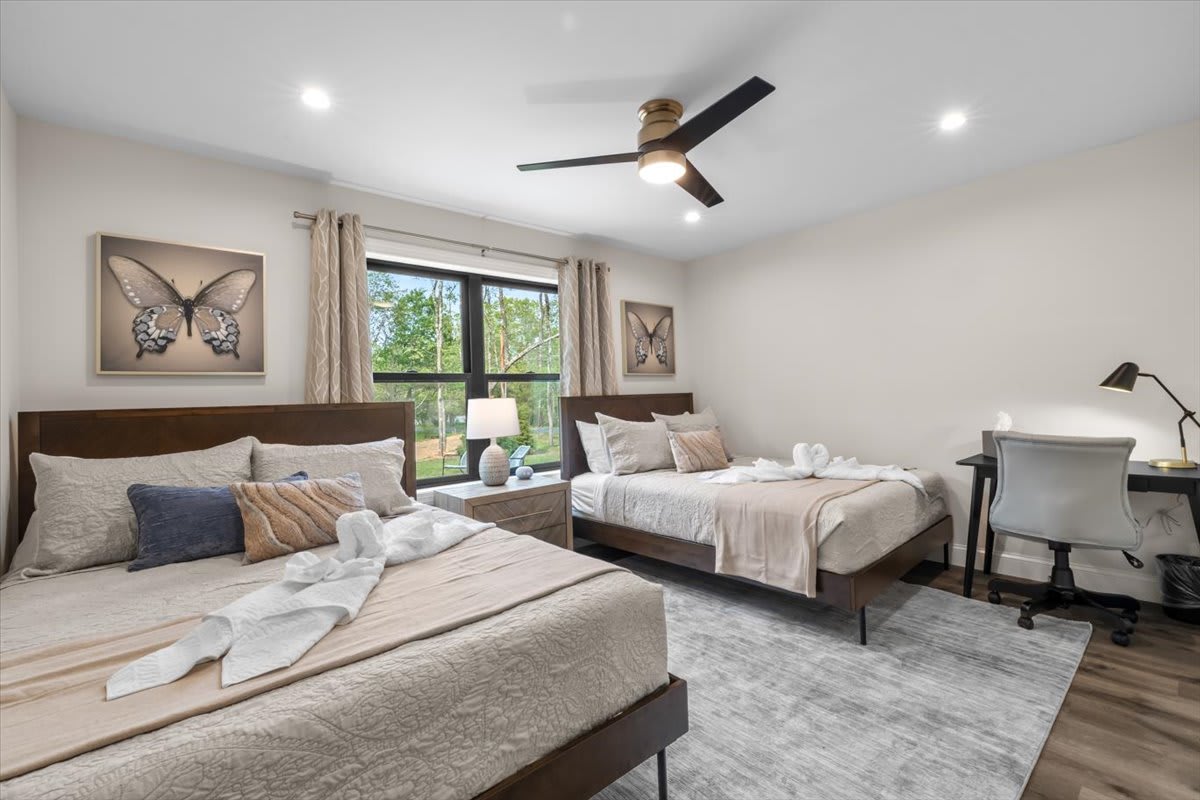 Two queen beds make this bedroom perfect for families or friends traveling together.