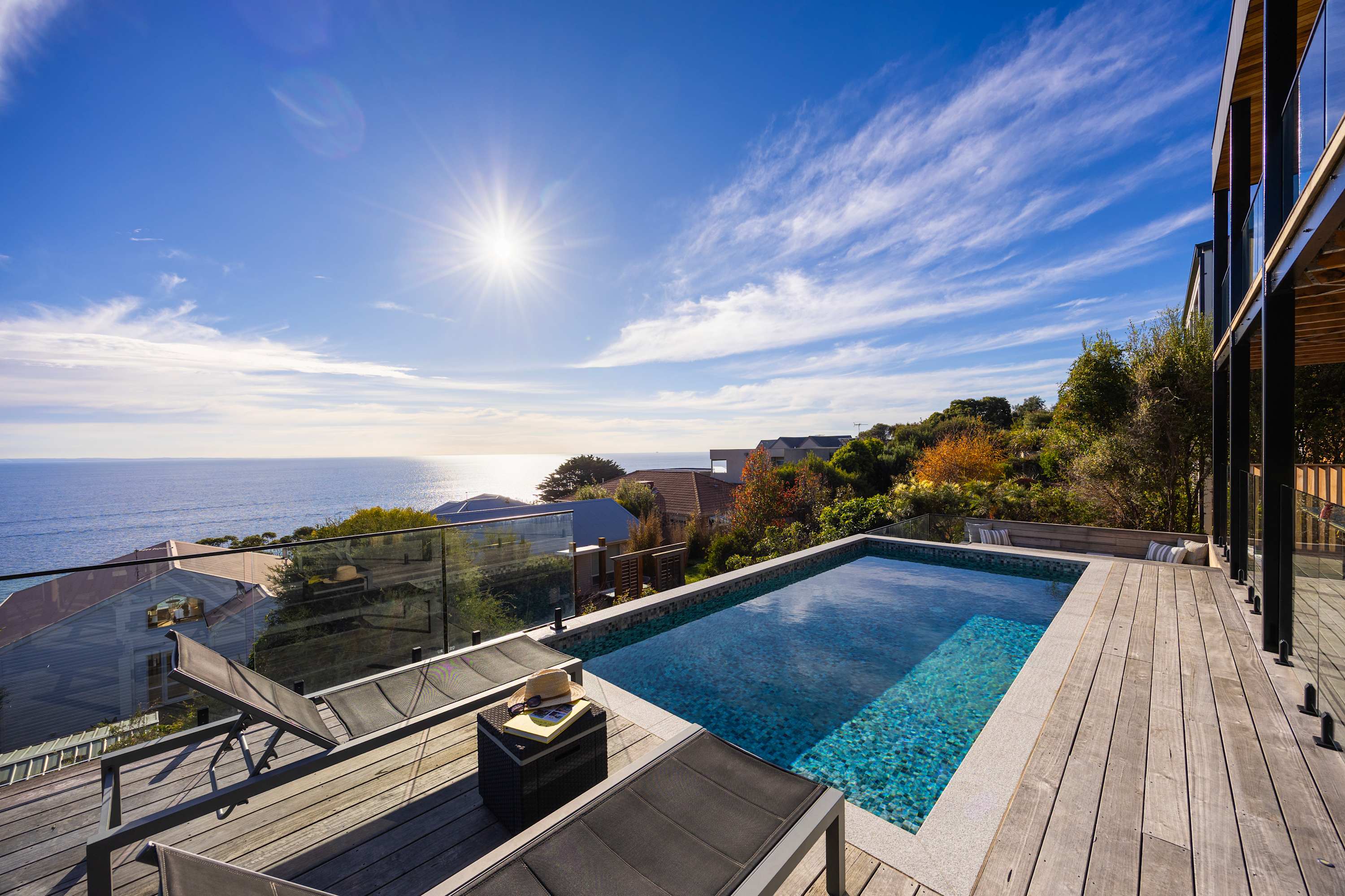 Pool and sun lounges