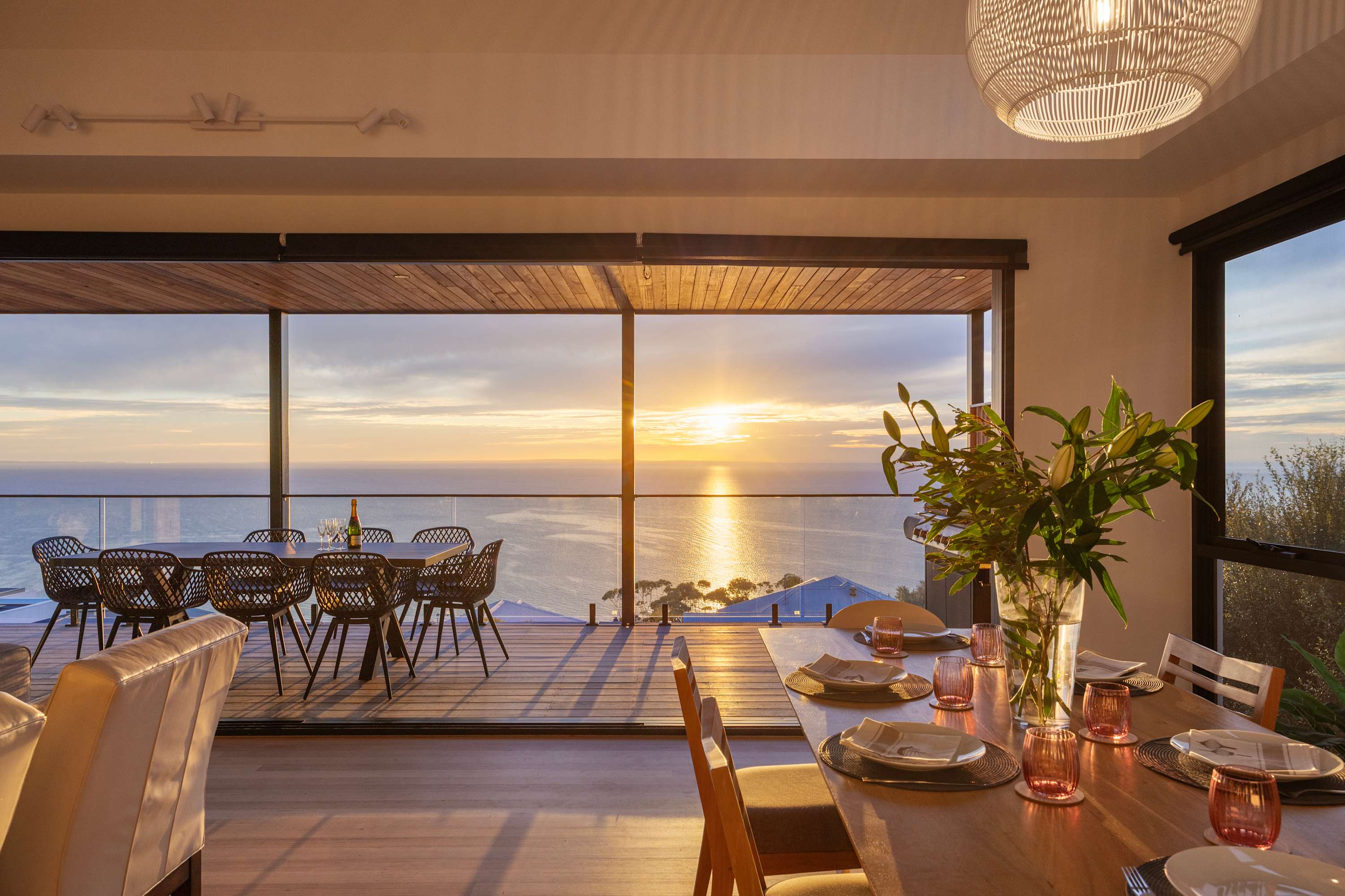 Ground Level dining table and outdoor seating.