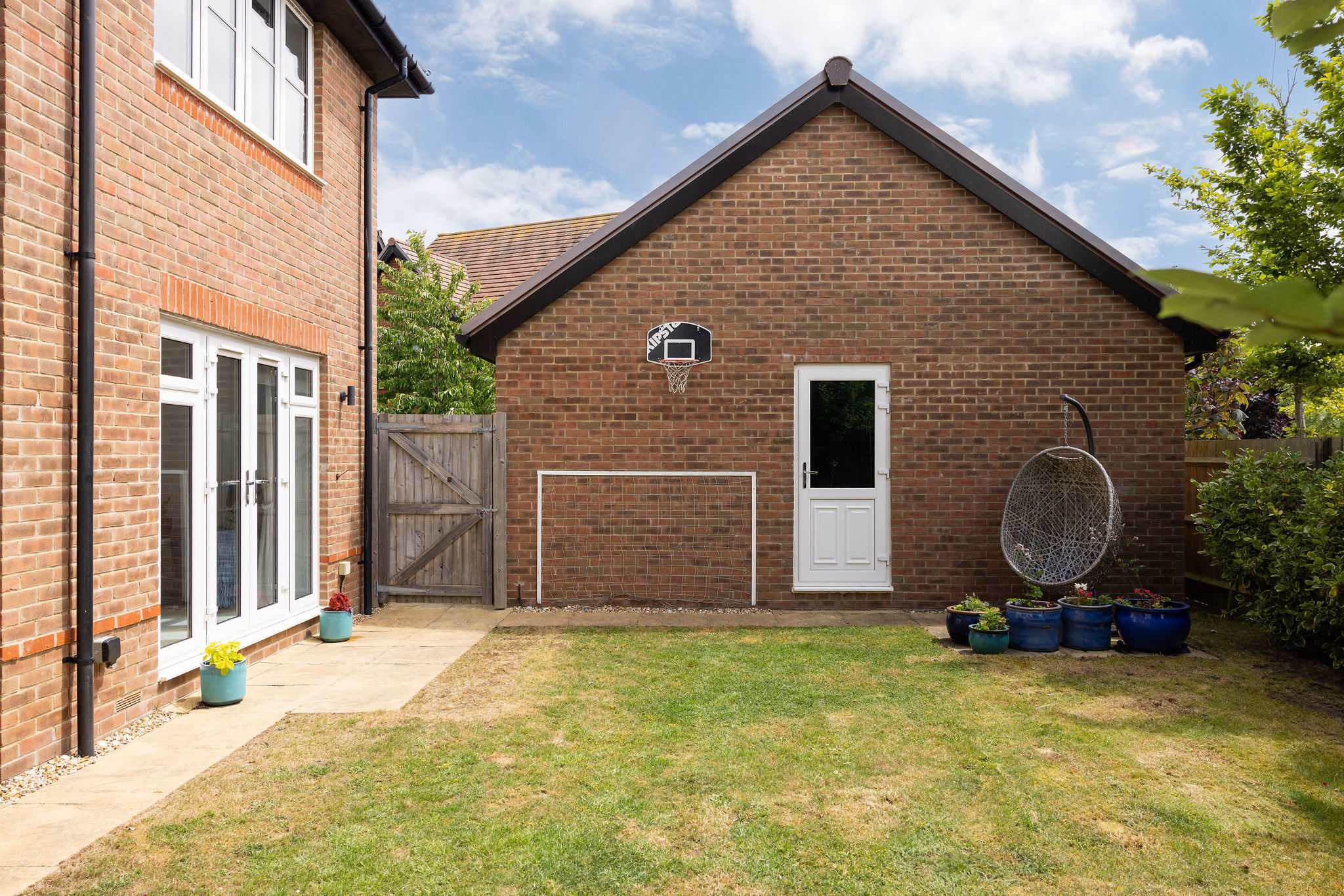 The relaxing garden offers a private space to unwind at the end of the day.