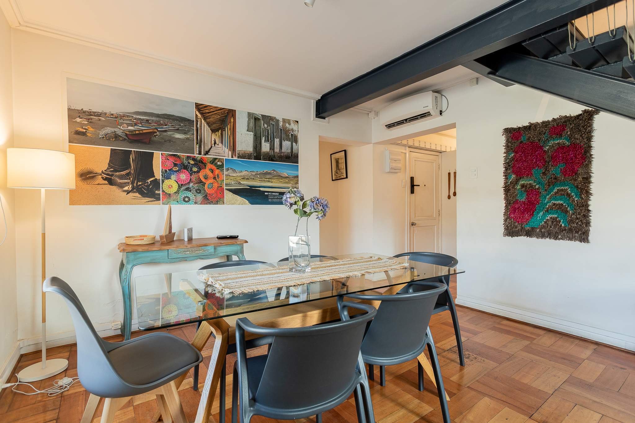 Chic dining area with modern flair, perfect for intimate dinners and gatherings.