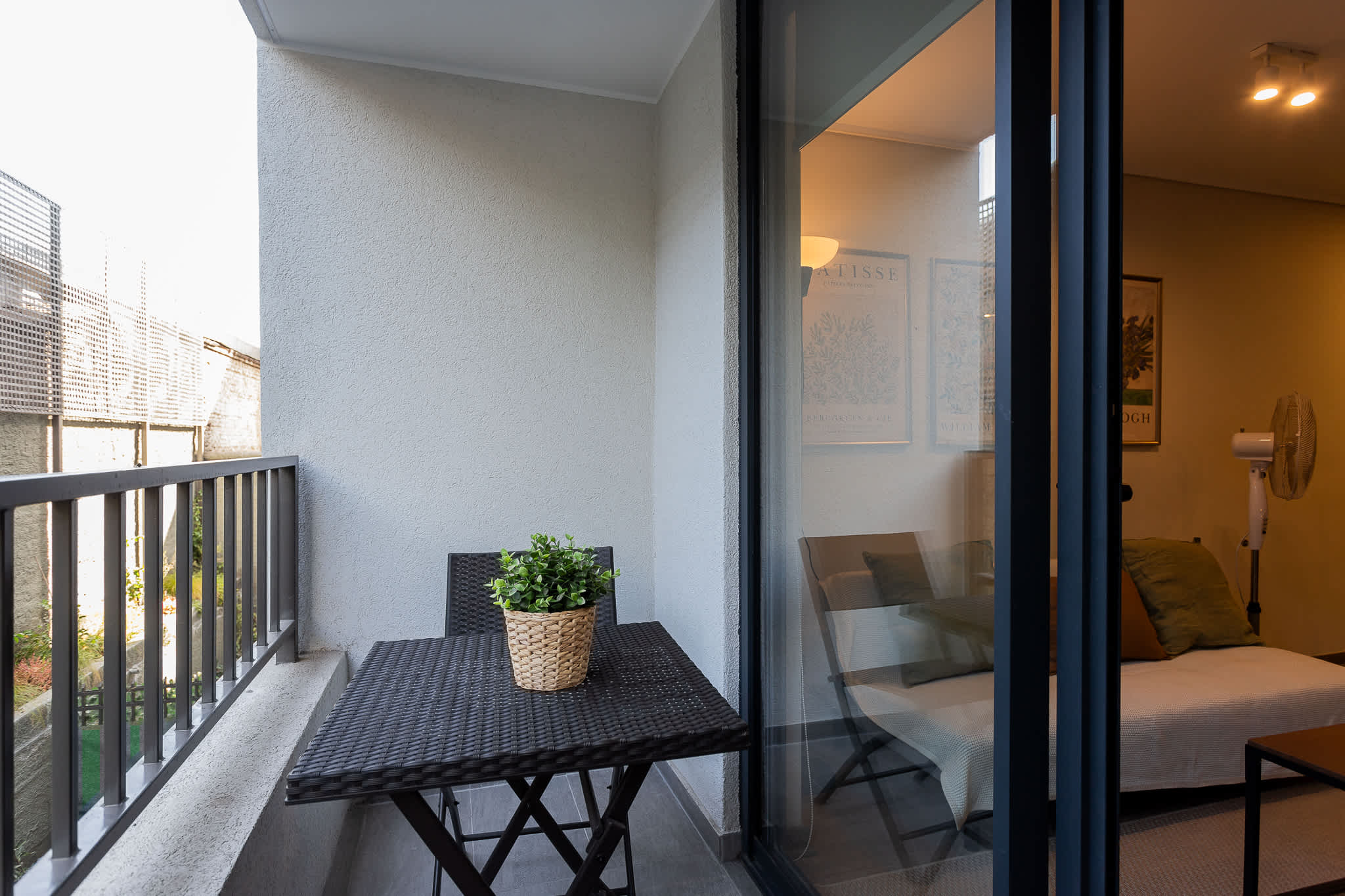 Enjoy a morning coffee on your private balcony, perfect for relaxation and fresh air.