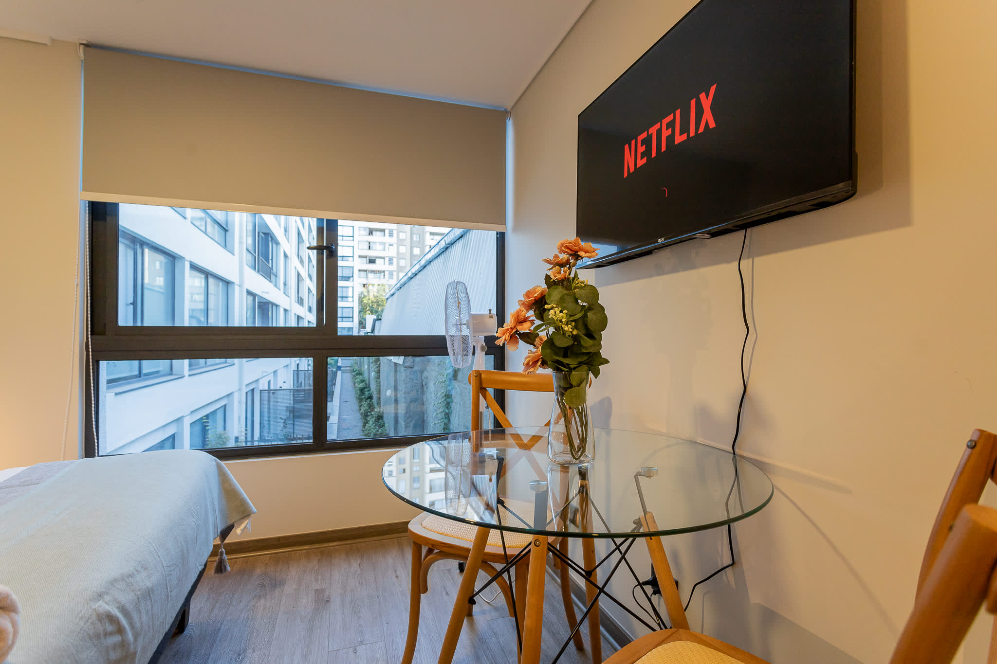 Relax in this cozy studio with a view, featuring a dining area and Netflix-ready TV for your entertainment.