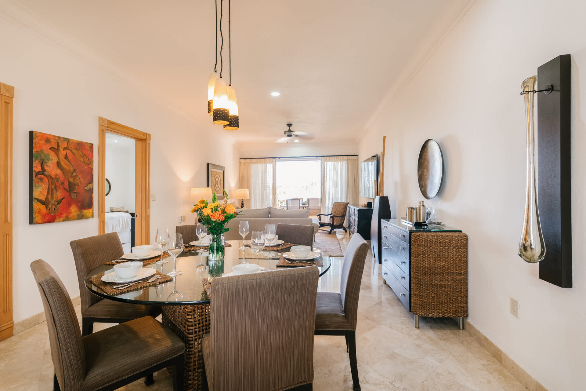 Dining/Living Room | Villa La Estancia 2304 in Cabo San Lucas, Mexico by Luxus Vacation Properties