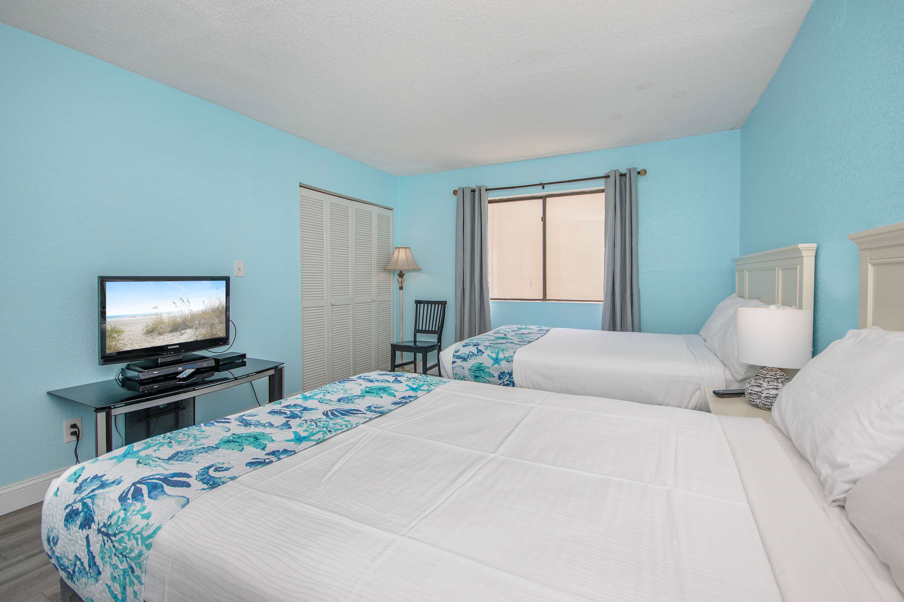 Your dreamy getaway bedroom—designed with relaxation and vacation vibes in mind.
