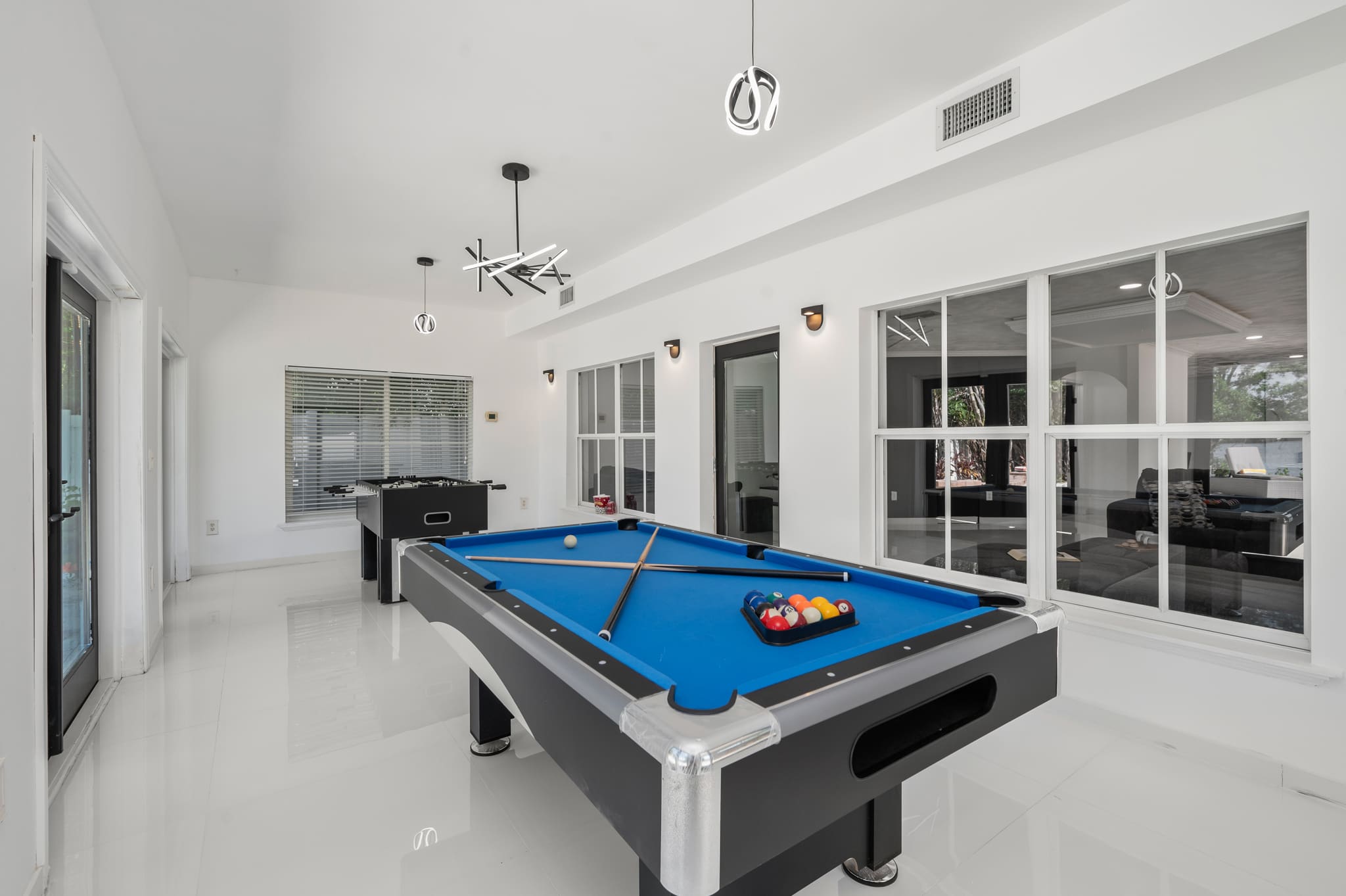 Fun for all ages in our bright and spacious game room, complete with pool and foosball.