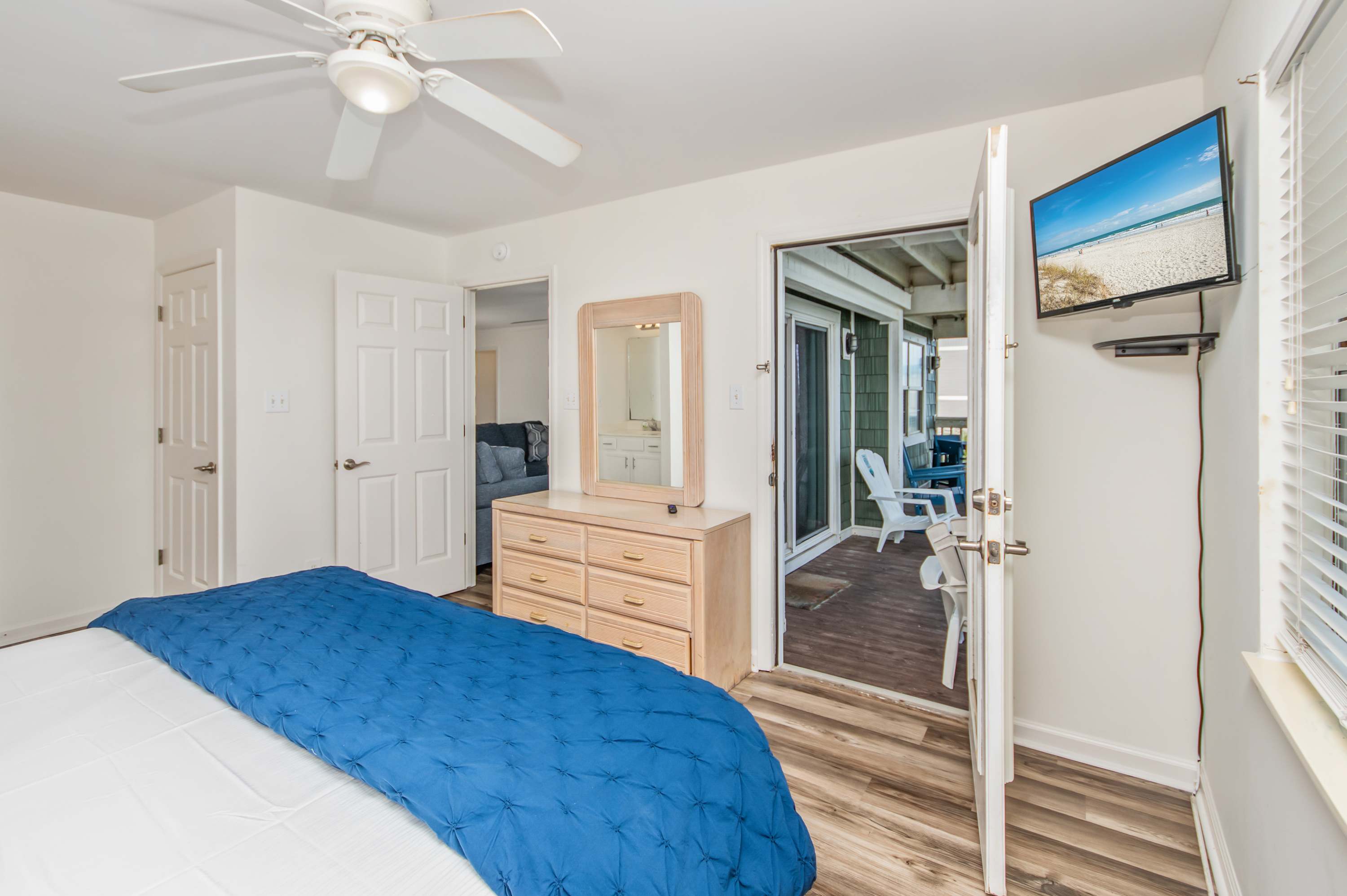 Recharge in a quiet, thoughtfully styled bedroom with everything you need for a good night’s sleep.
