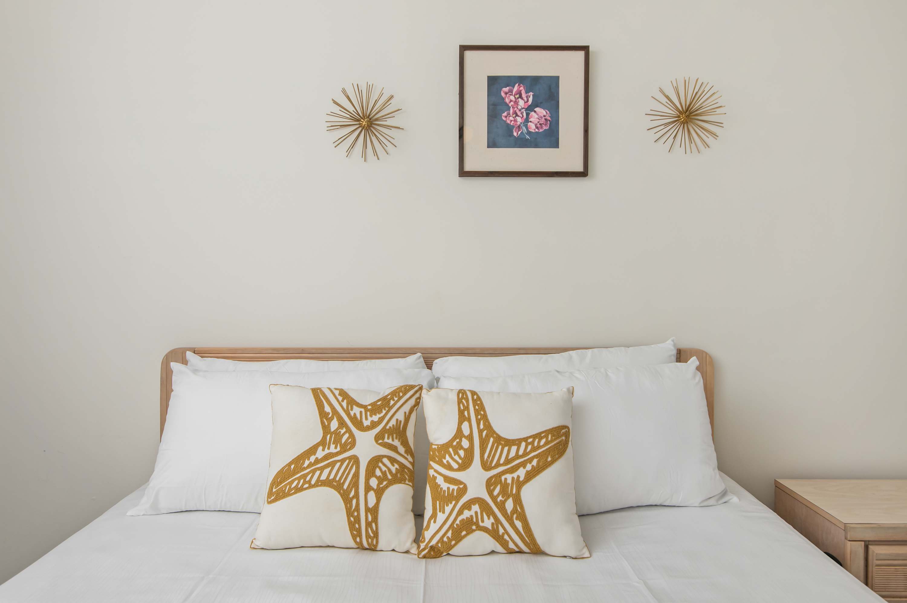Simplicity meets comfort in this peaceful coastal-inspired bedroom.
