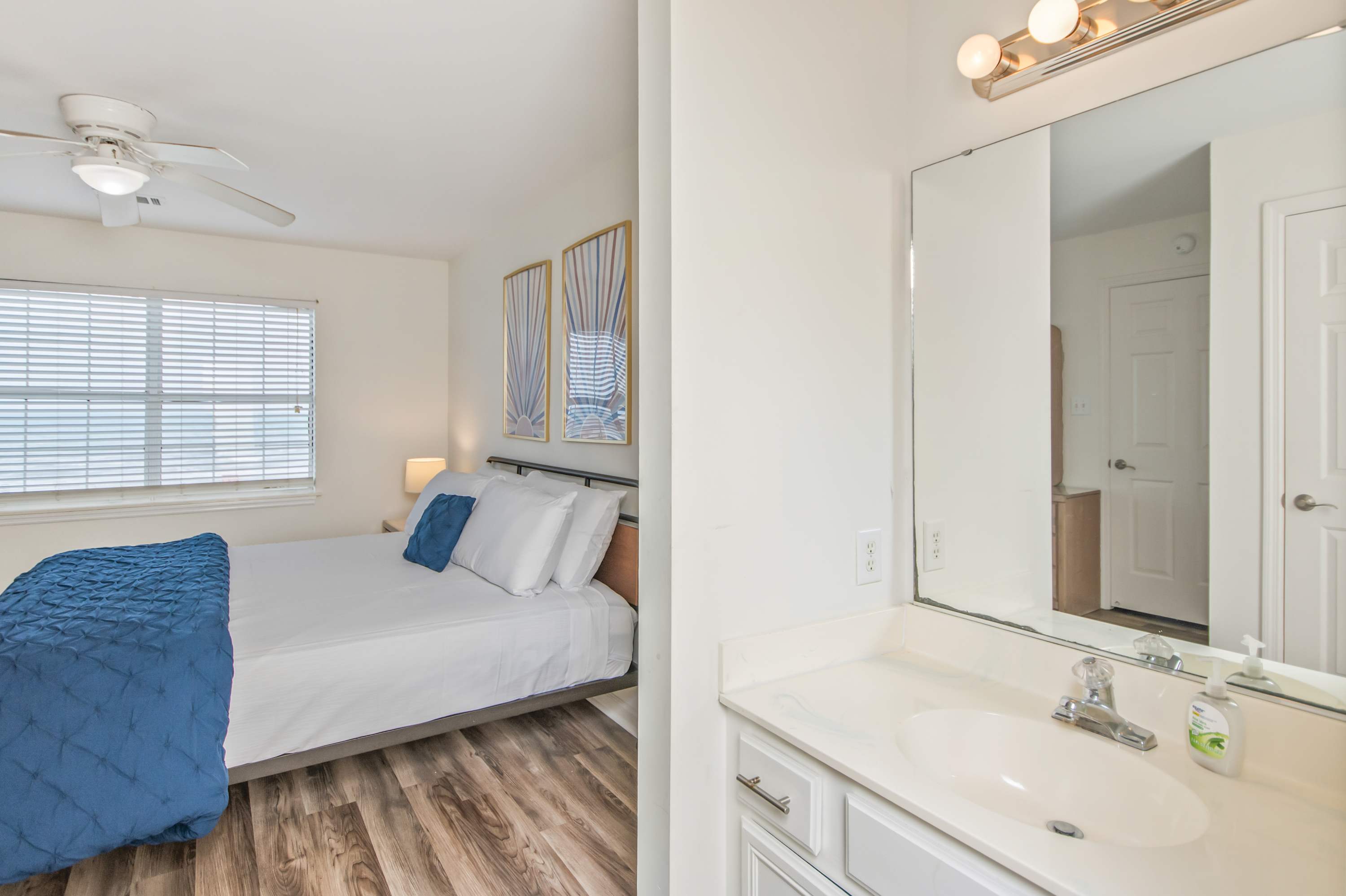 Spacious closets and calming tones make unpacking and settling in effortless.
