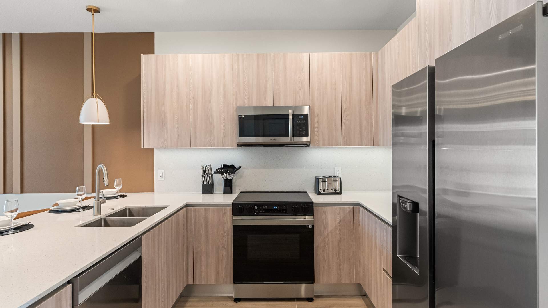 Fully-equipped Kitchen with Stainless Steel Appliances