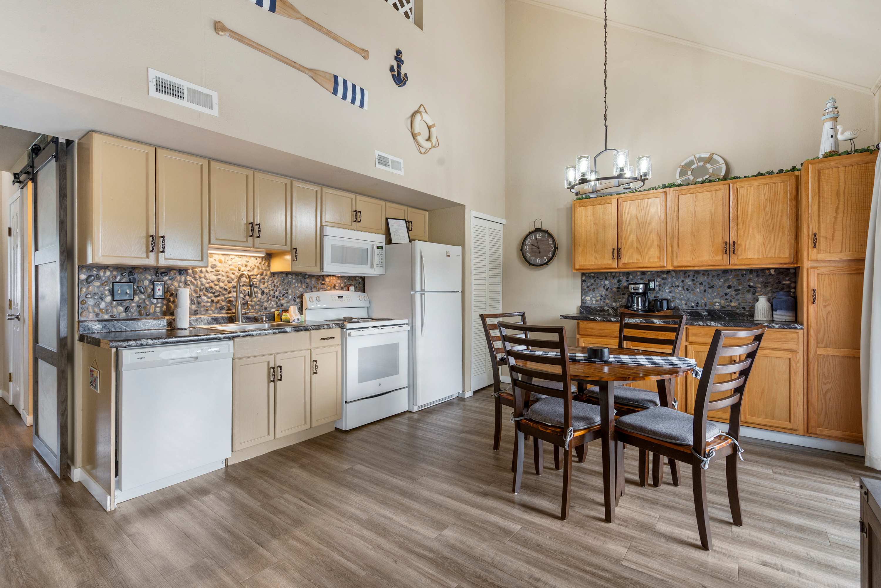 Curl up in the open living room & stream your favorites on the smart TV