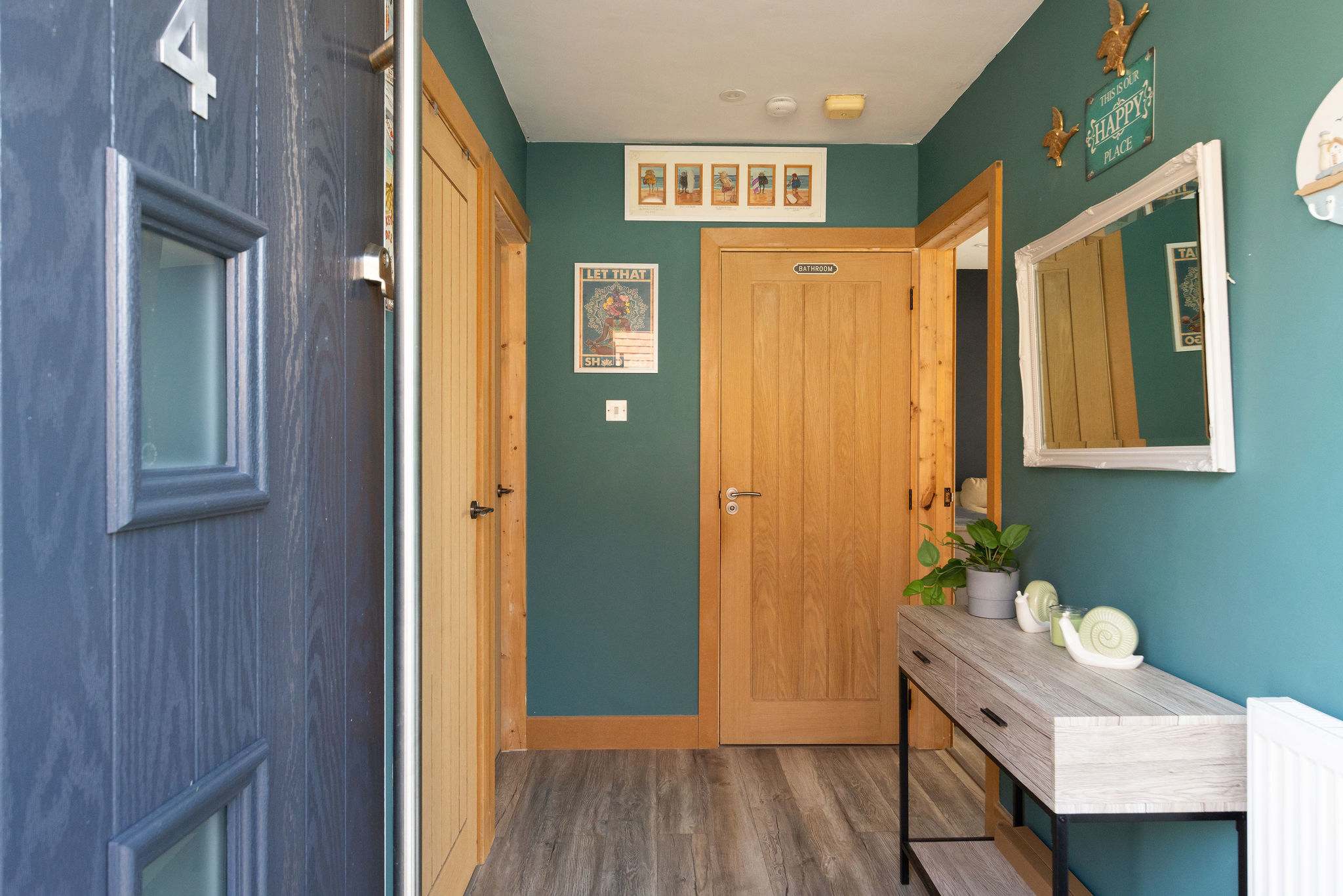 Bright hallway with beachy touches