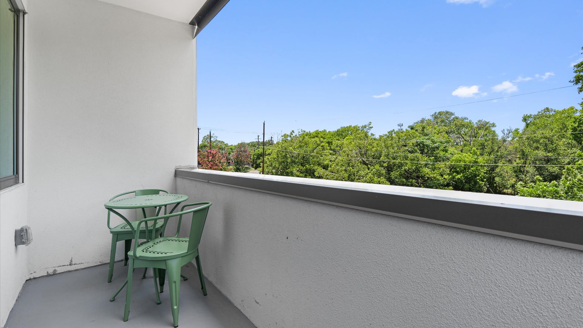 Private outdoor patio with dining area