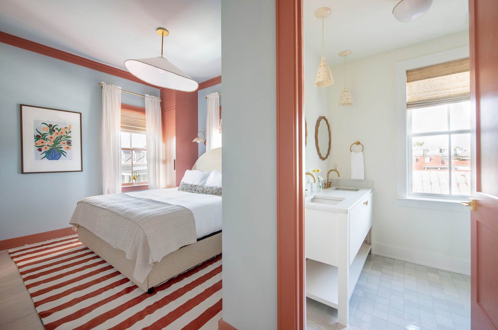 Bedroom #4: Queen Bed + TV with adjoining bathroom.