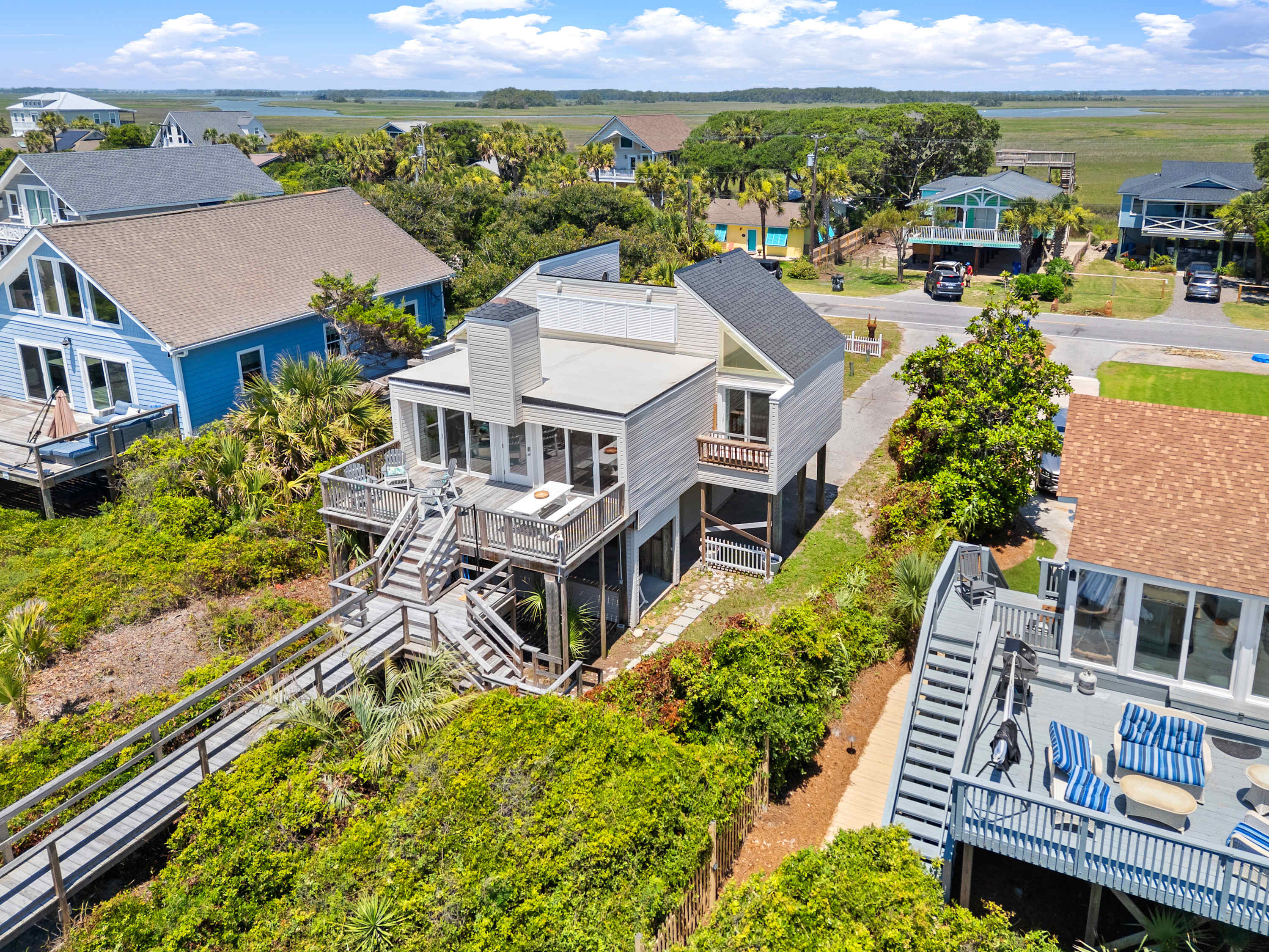 Beach side view of the home! 