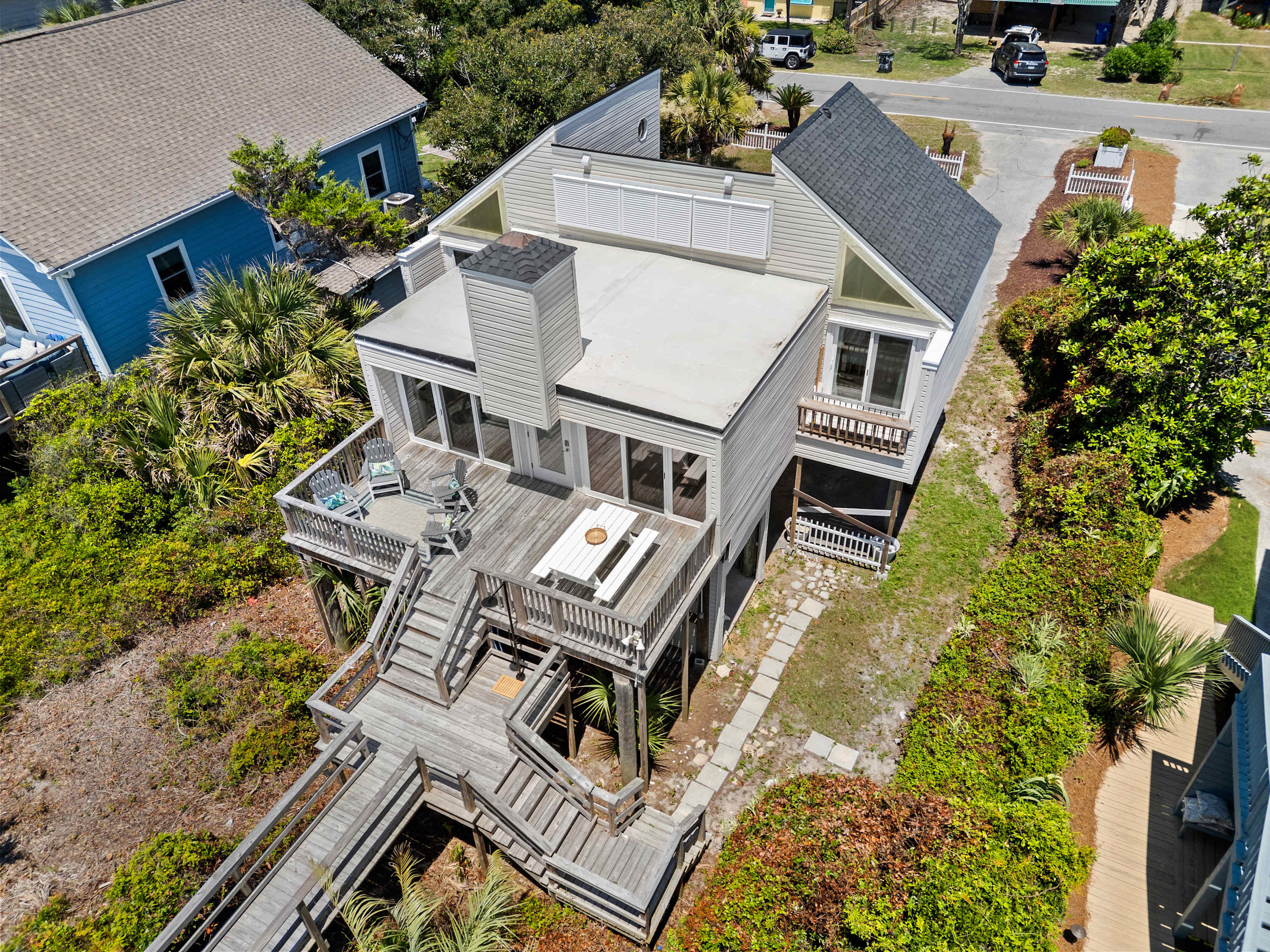 Beach side view of the home! 