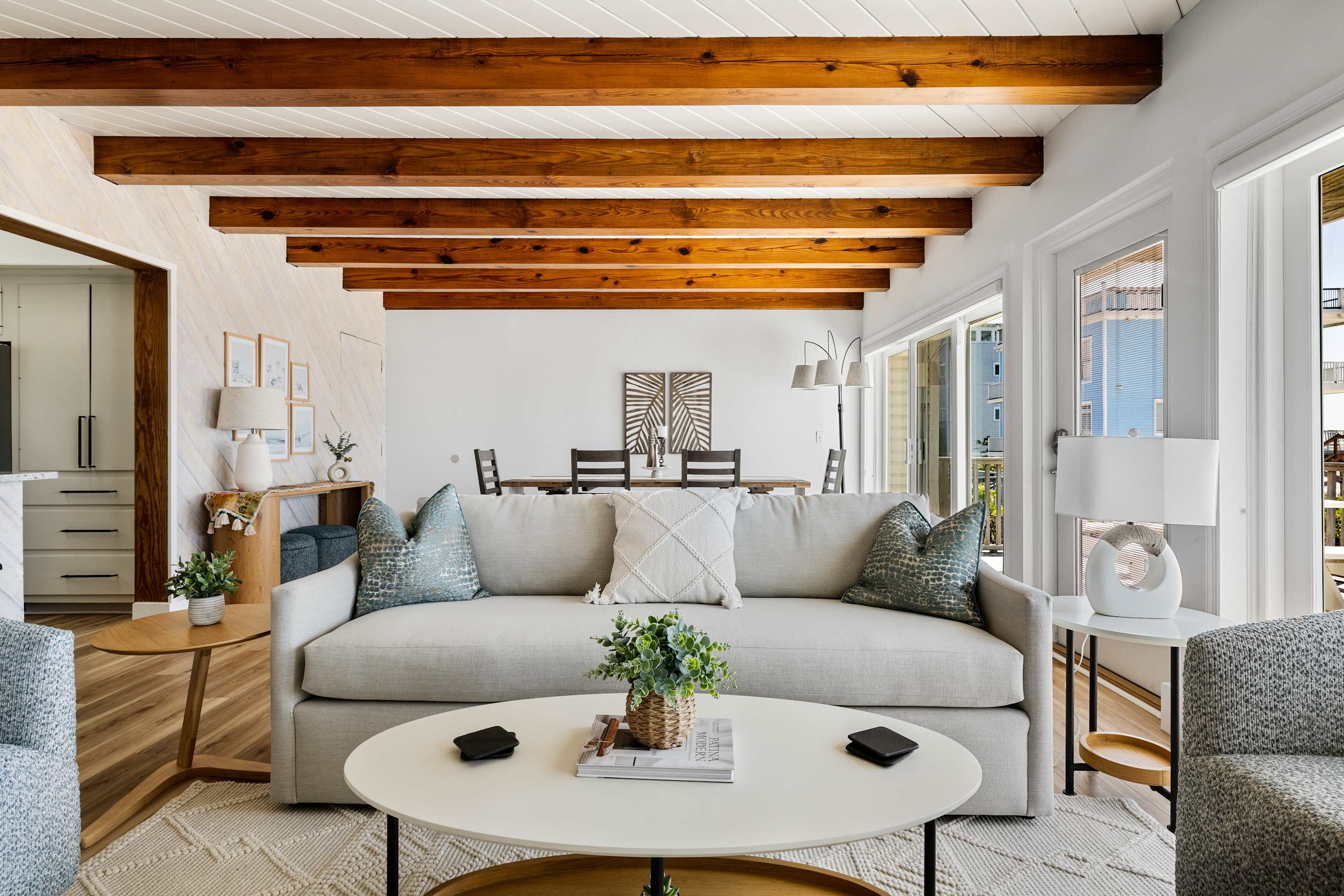 Spacious living room with plenty of seating for your group! The entire interior of the home was just updated! 