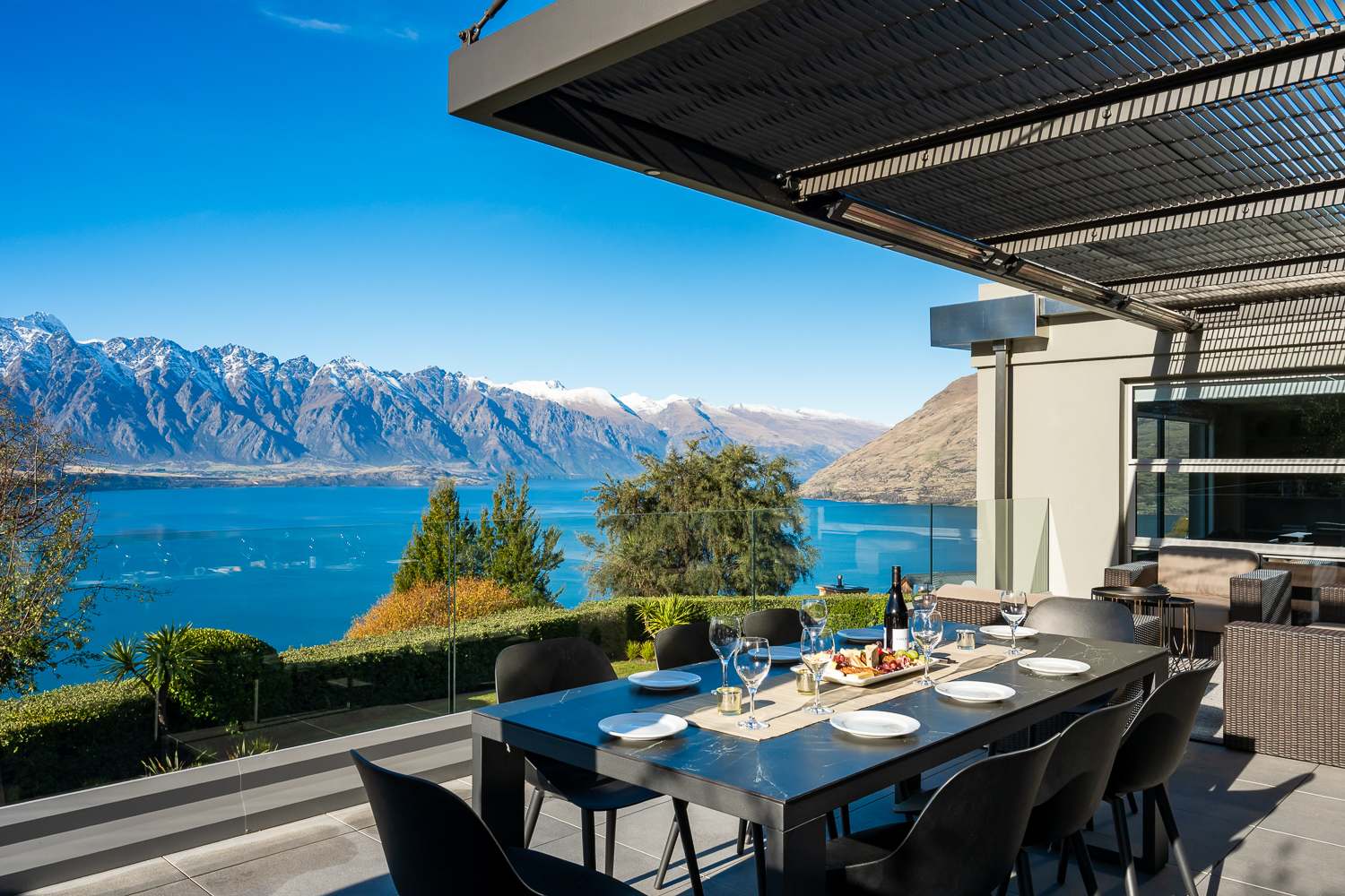 With ample space for lounging and dining, the deck is designed for entertaining in comfort and style. Enjoy unforgettable BBQs surrounded by breathtaking lake and mountain vistas.