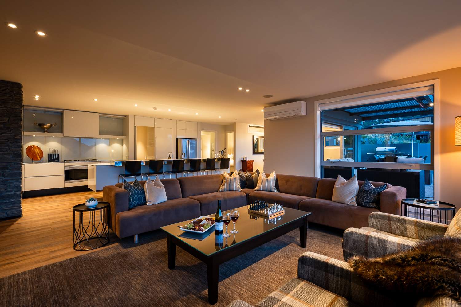 Cozy up next to the gas fireplace for warmth and ambiance after a day of adventure. This feature adds charm to the stylish living space.