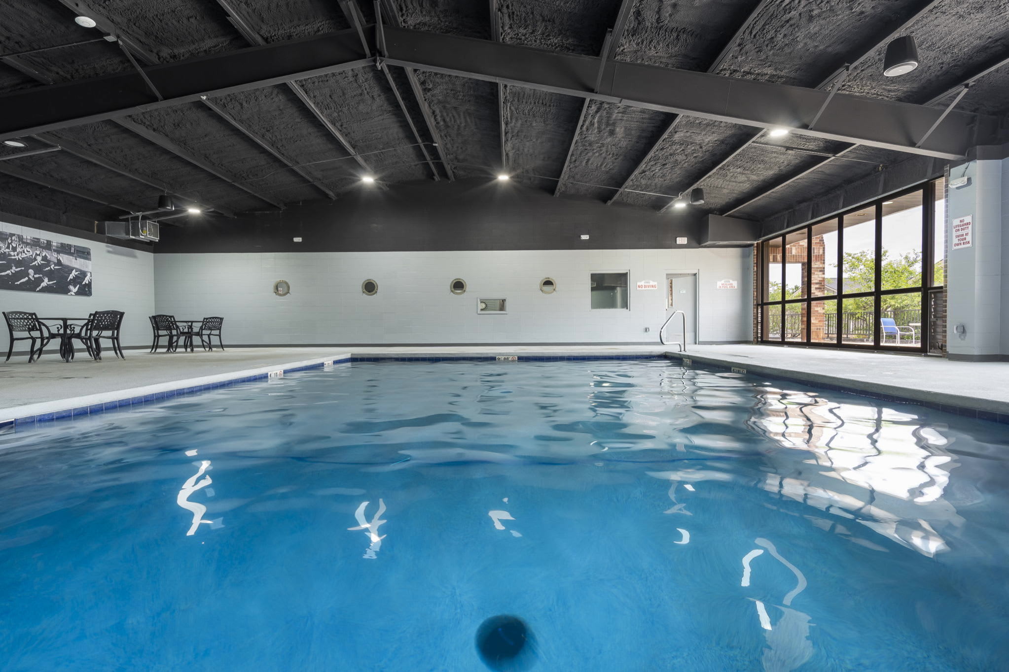 A spacious indoor pool is available for laps & fun afternoons in the water