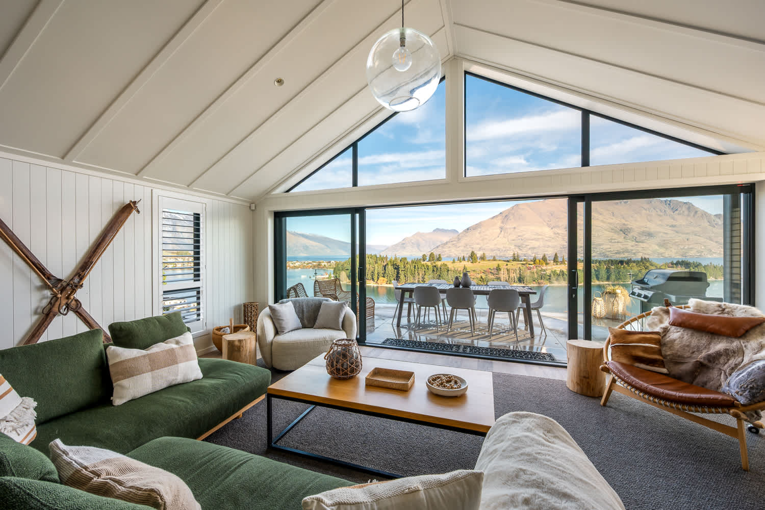 Sunny and warm with stunning mountain views at our luxury accommodation in Queenstown