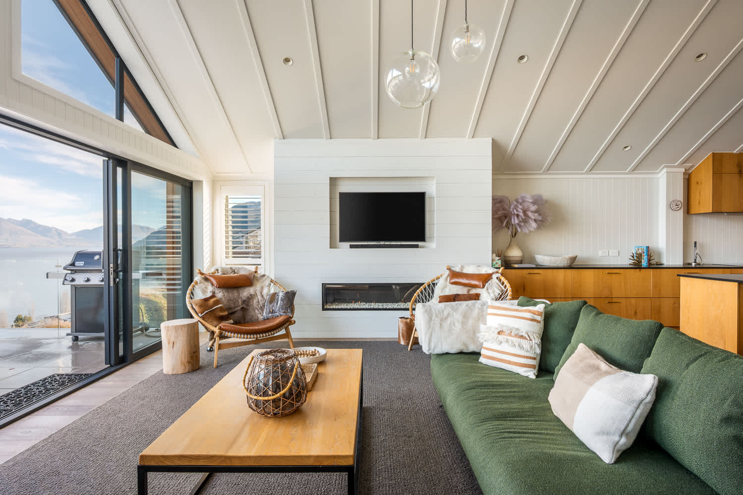 Incredible views from the living room at our 5-star accommodation in Queenstown