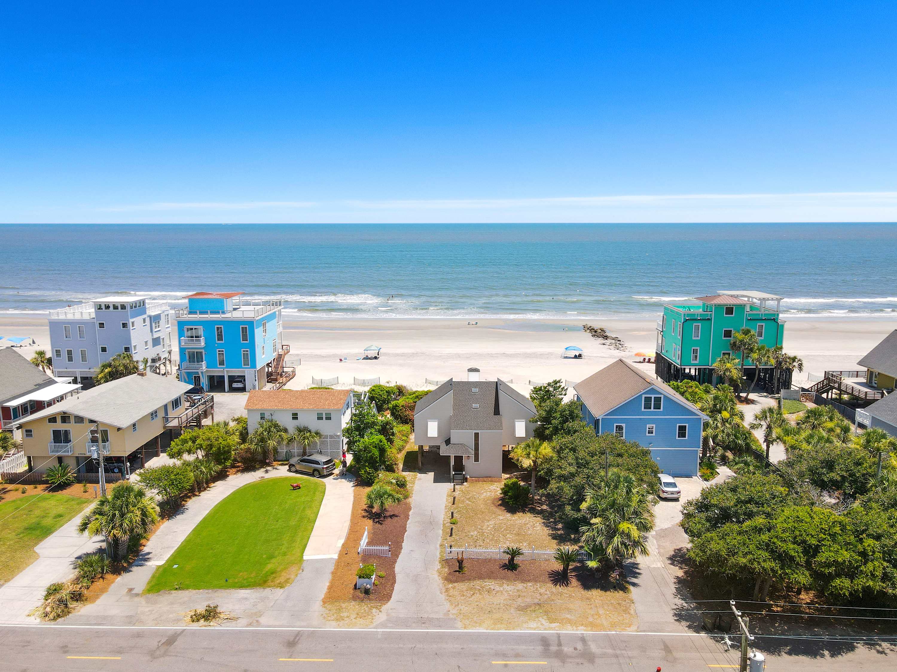 Aerial view of the house  on the beach! 