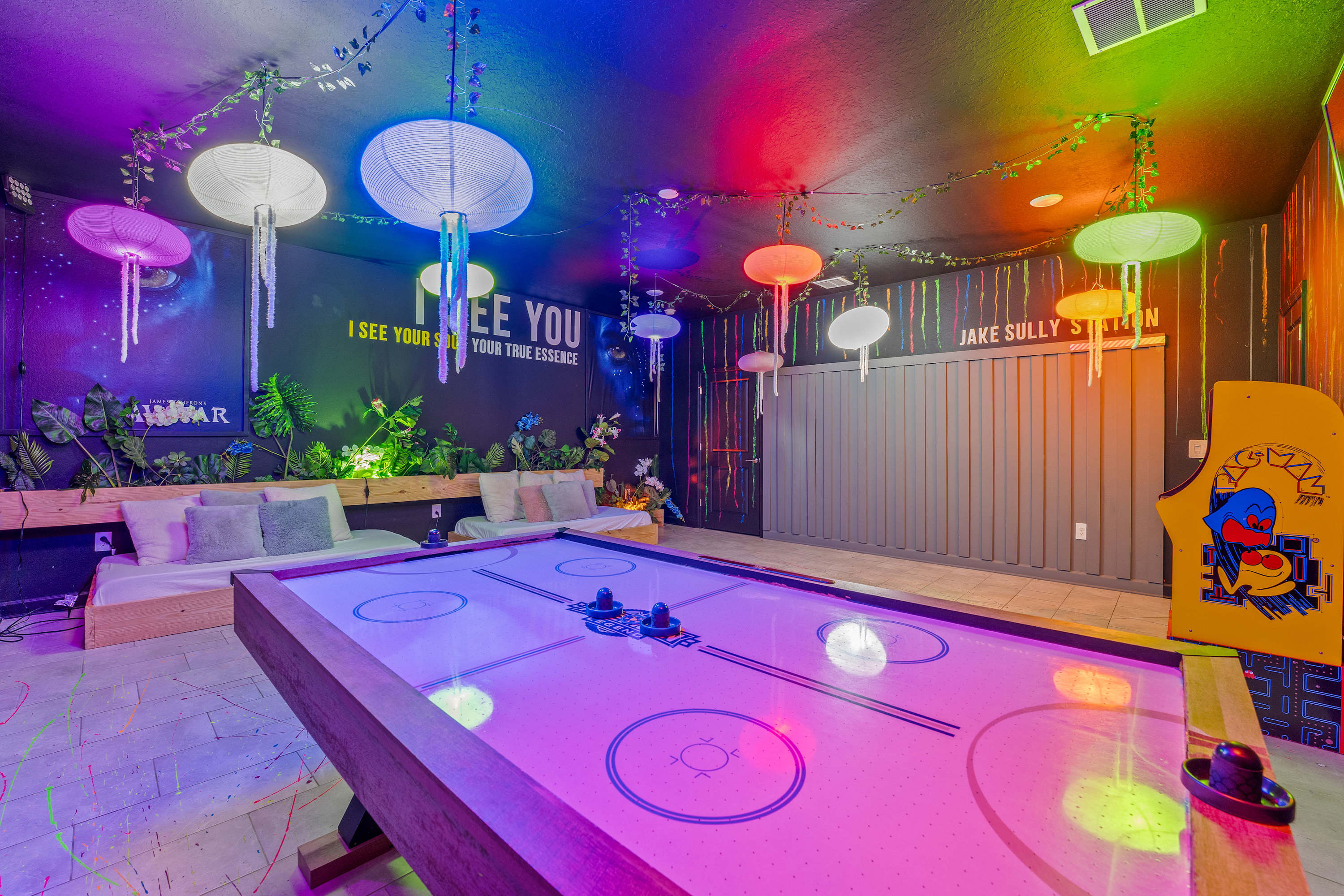 Spend hours of fun in the game room 