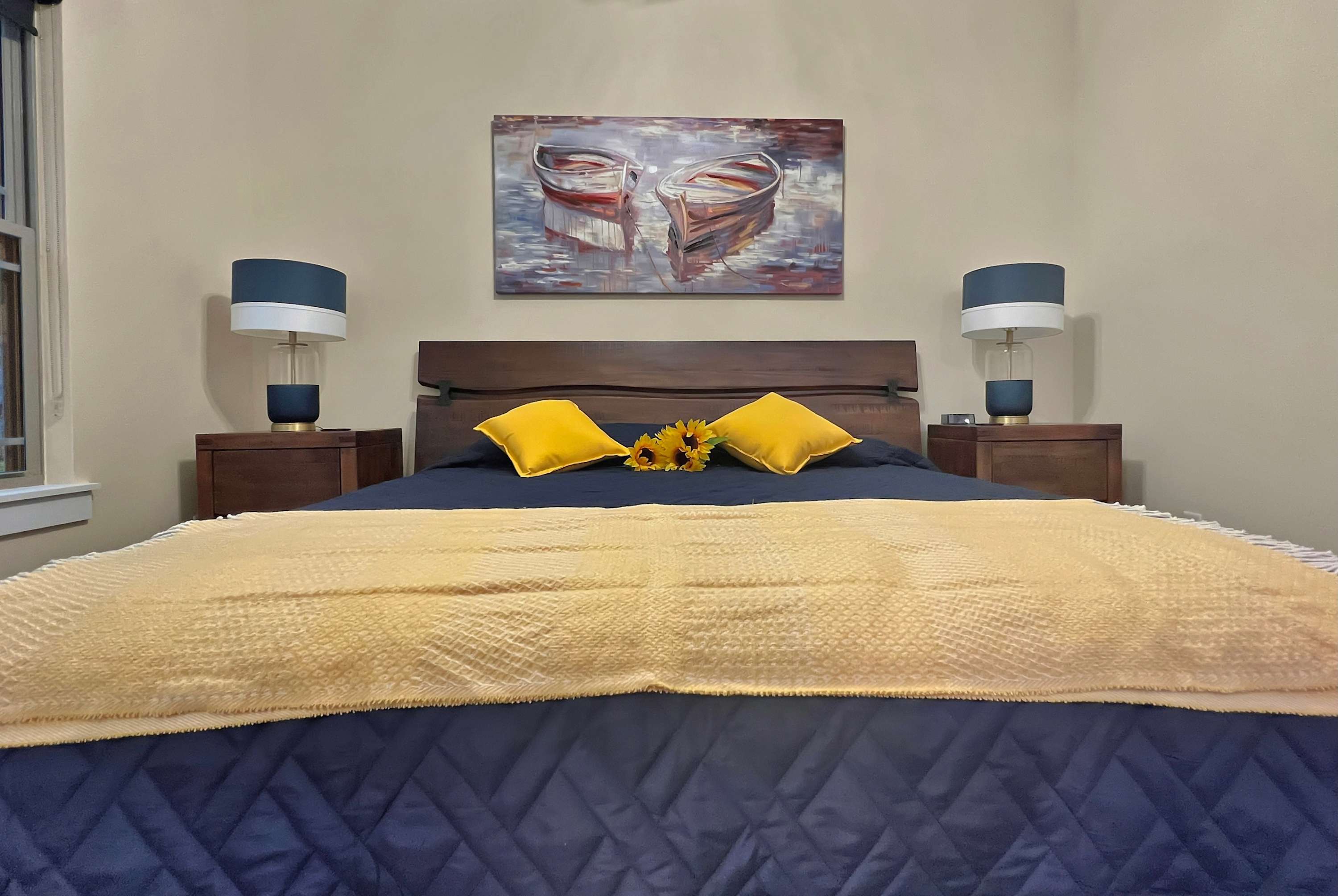 King size beds in every room and this owner spared no expense by ordering high quality comfortable beds!