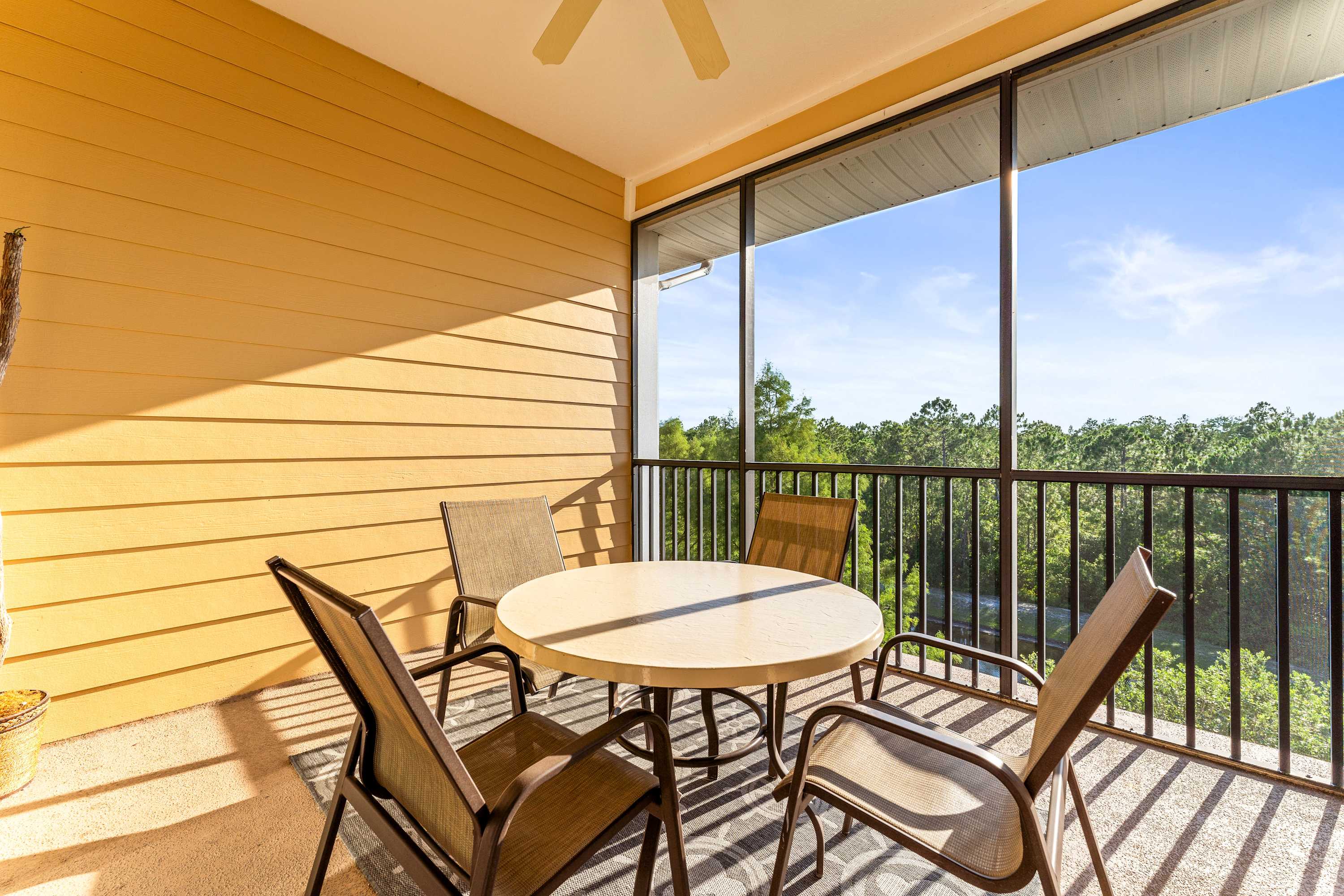 Lounge the day away or dine alfresco with serene views on the balcony​