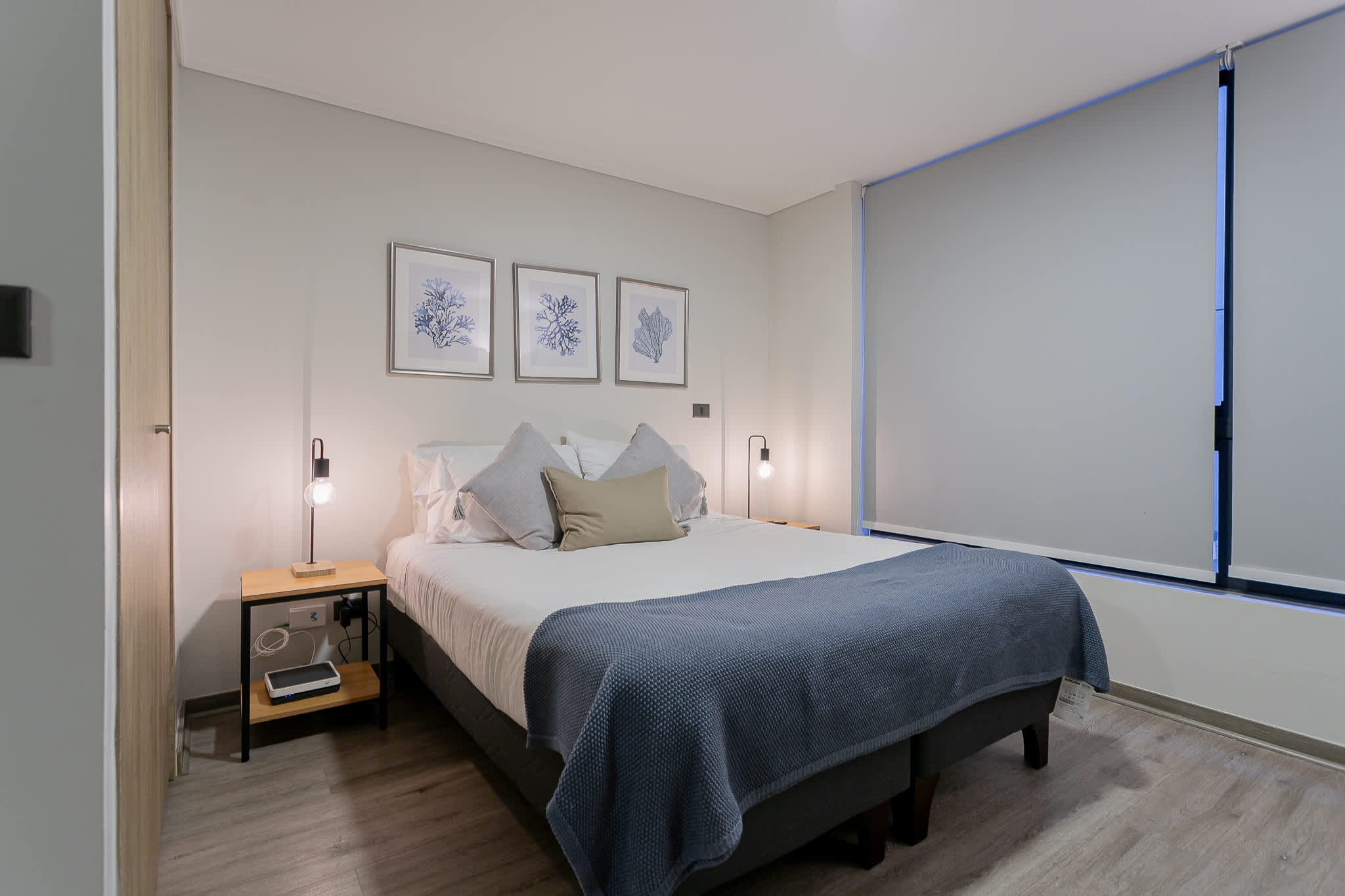 Relax in this cozy, modern studio with stylish decor and ample natural light, perfect for a restful stay.