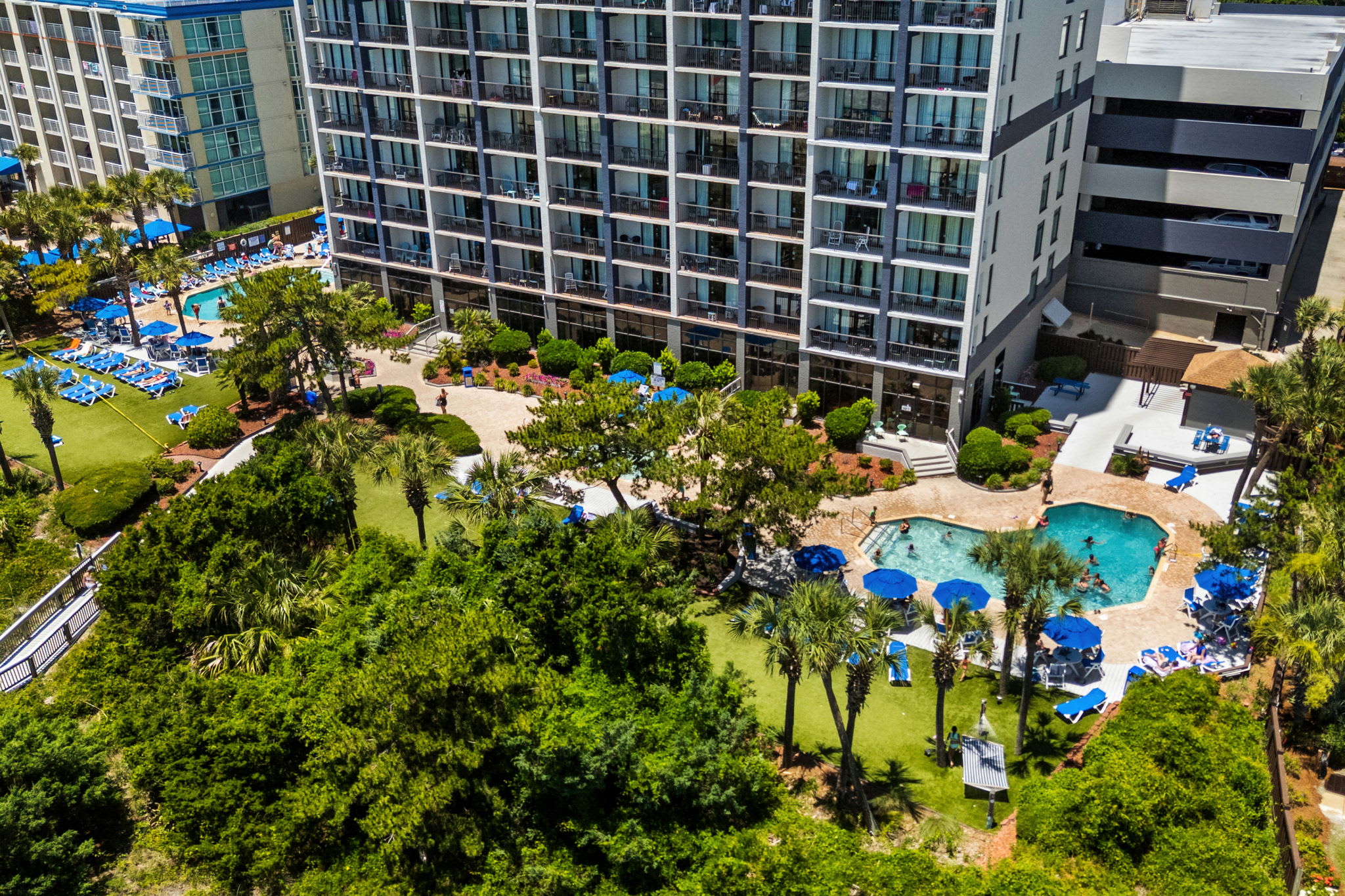 Aerial view of the complex