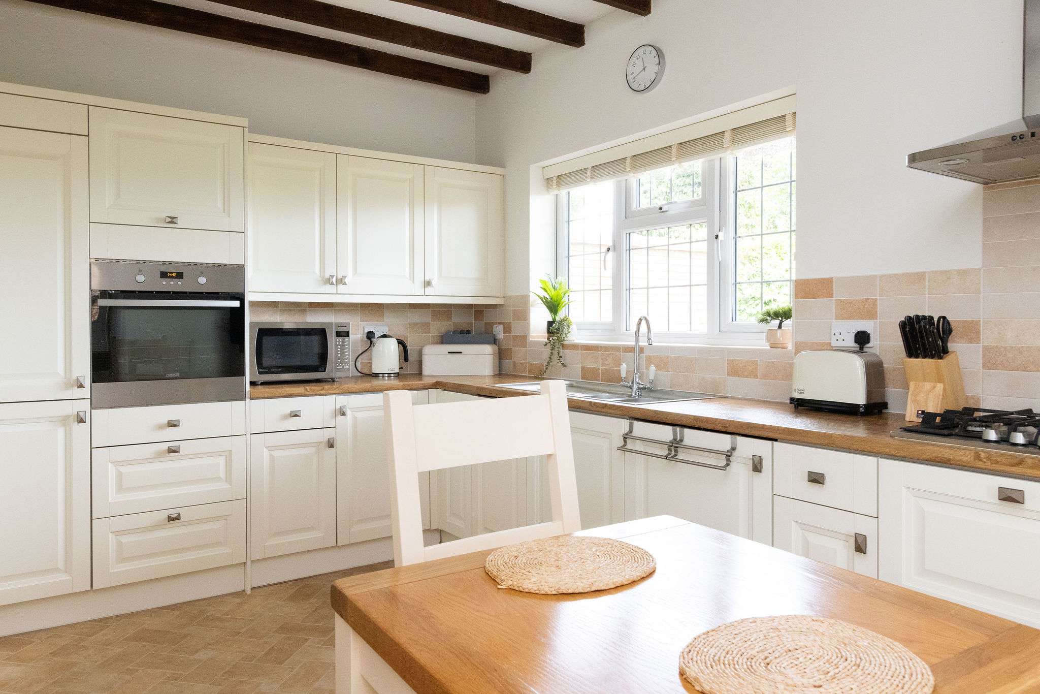 The kitchen has all the modern amenities you would expect in a family kitchen - oven, gas hob, microwave, toaster and dishwasher to name a few.