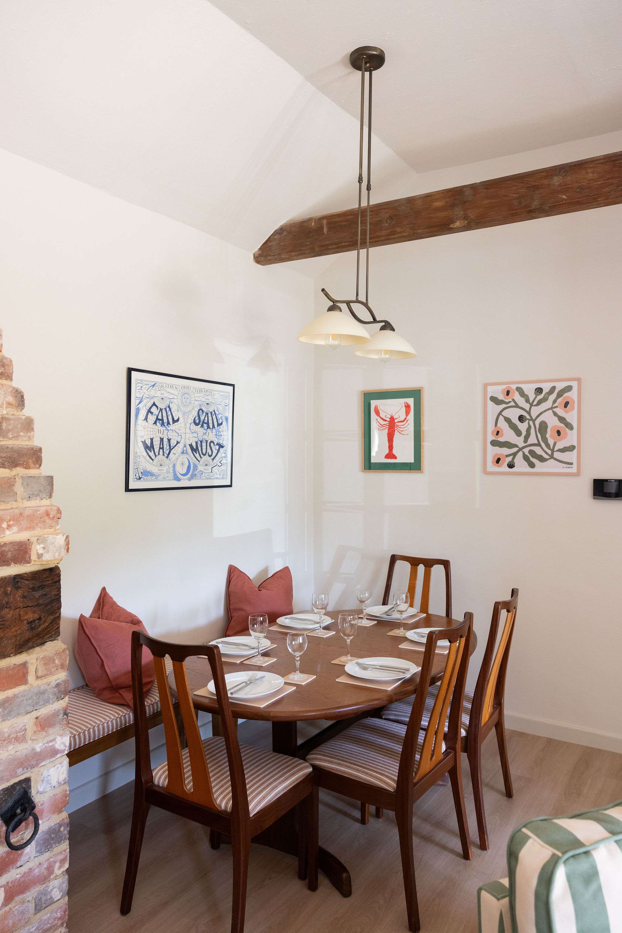 The dining space is connected to the lounge and set in a cosy nook to enjoy mealtimes with loved ones.
