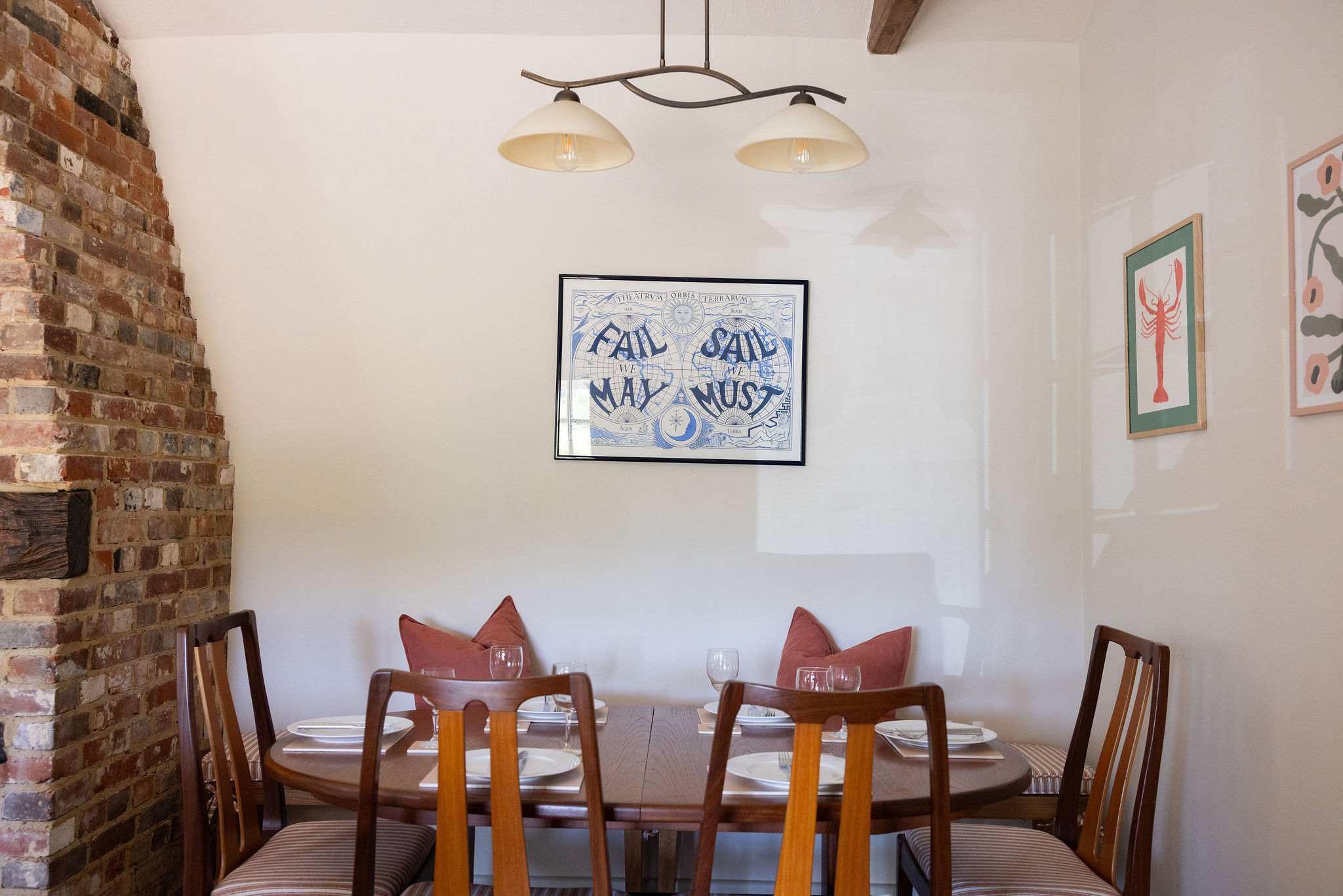 The dining space comfortably seats up to 6 guests.