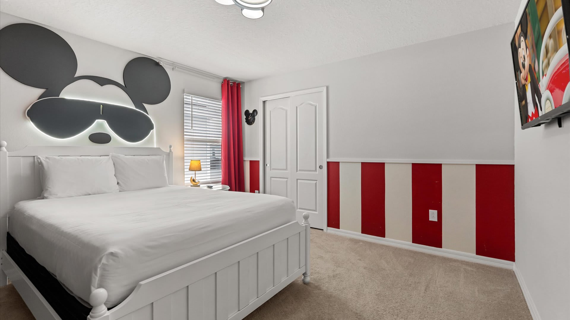 Mickey Mouse Themed Bedroom with Smart TV