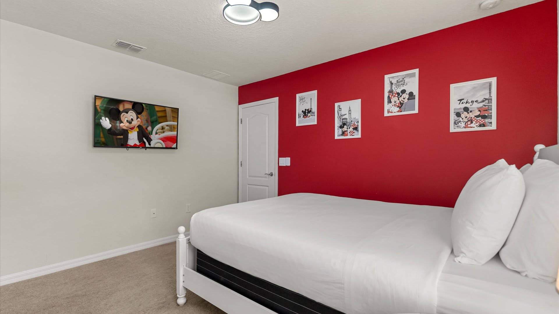 Mickey Mouse Themed Bedroom with Smart TV