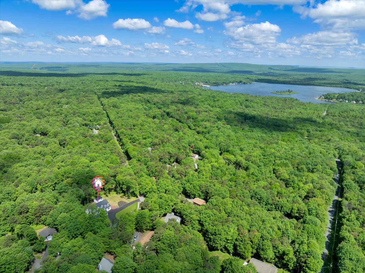 Community Tennis Courts and Lake - Aerial View