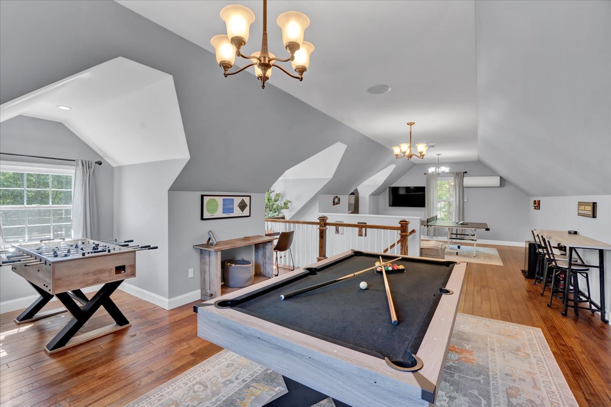 Recreation Room with Pool Table and Games Area