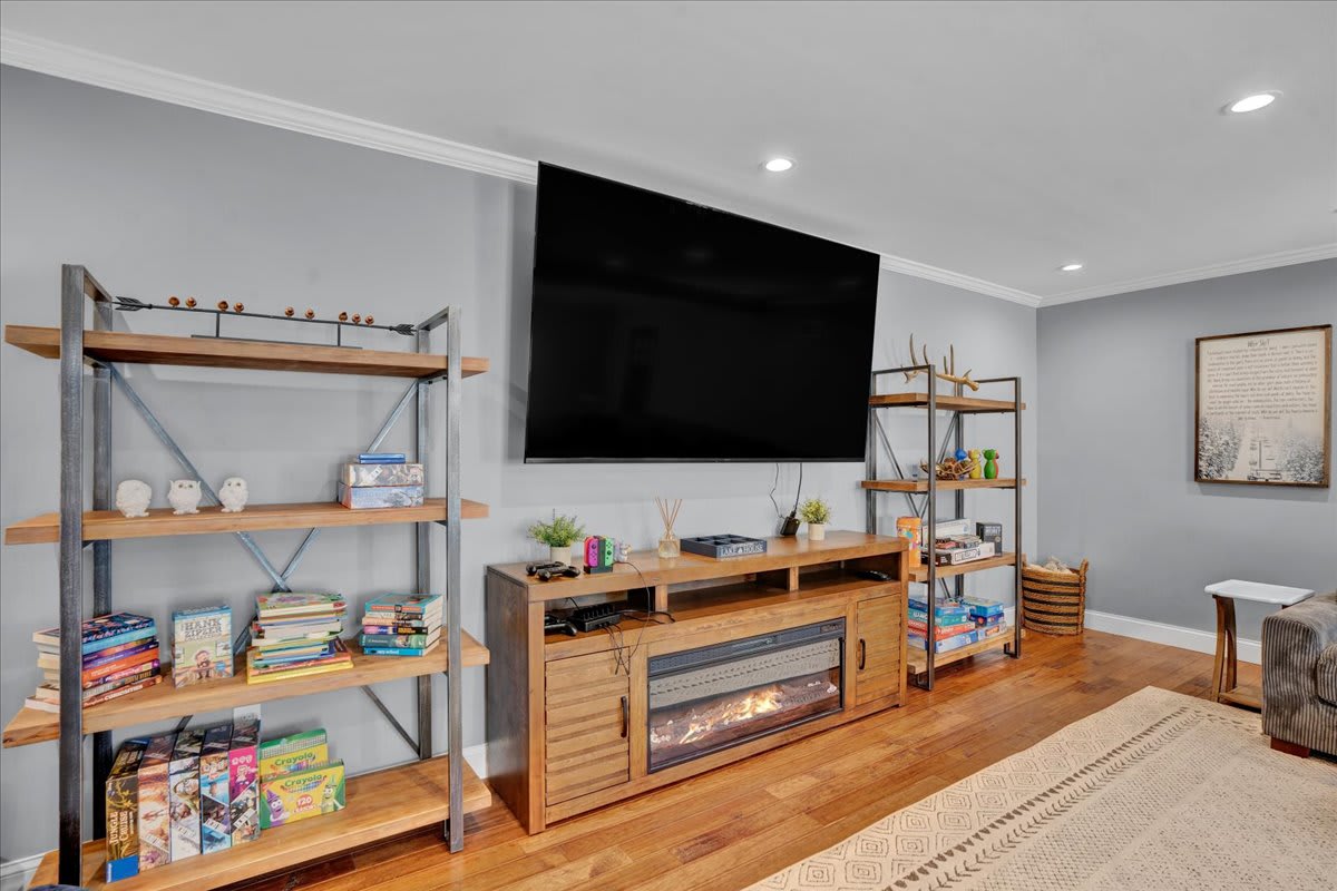 Entertainment Center with Smart TV and Board Games