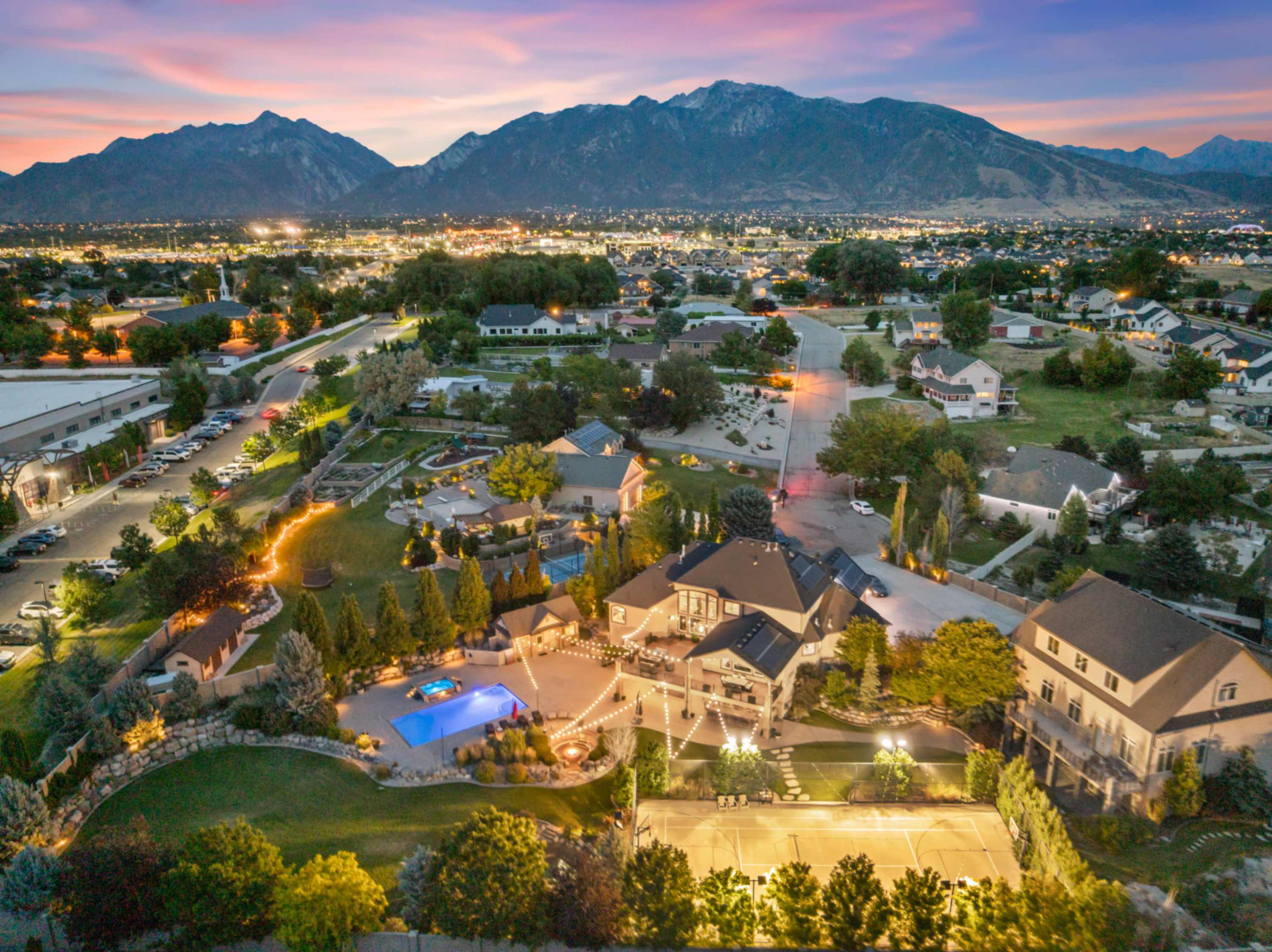 Aerial view of back yard