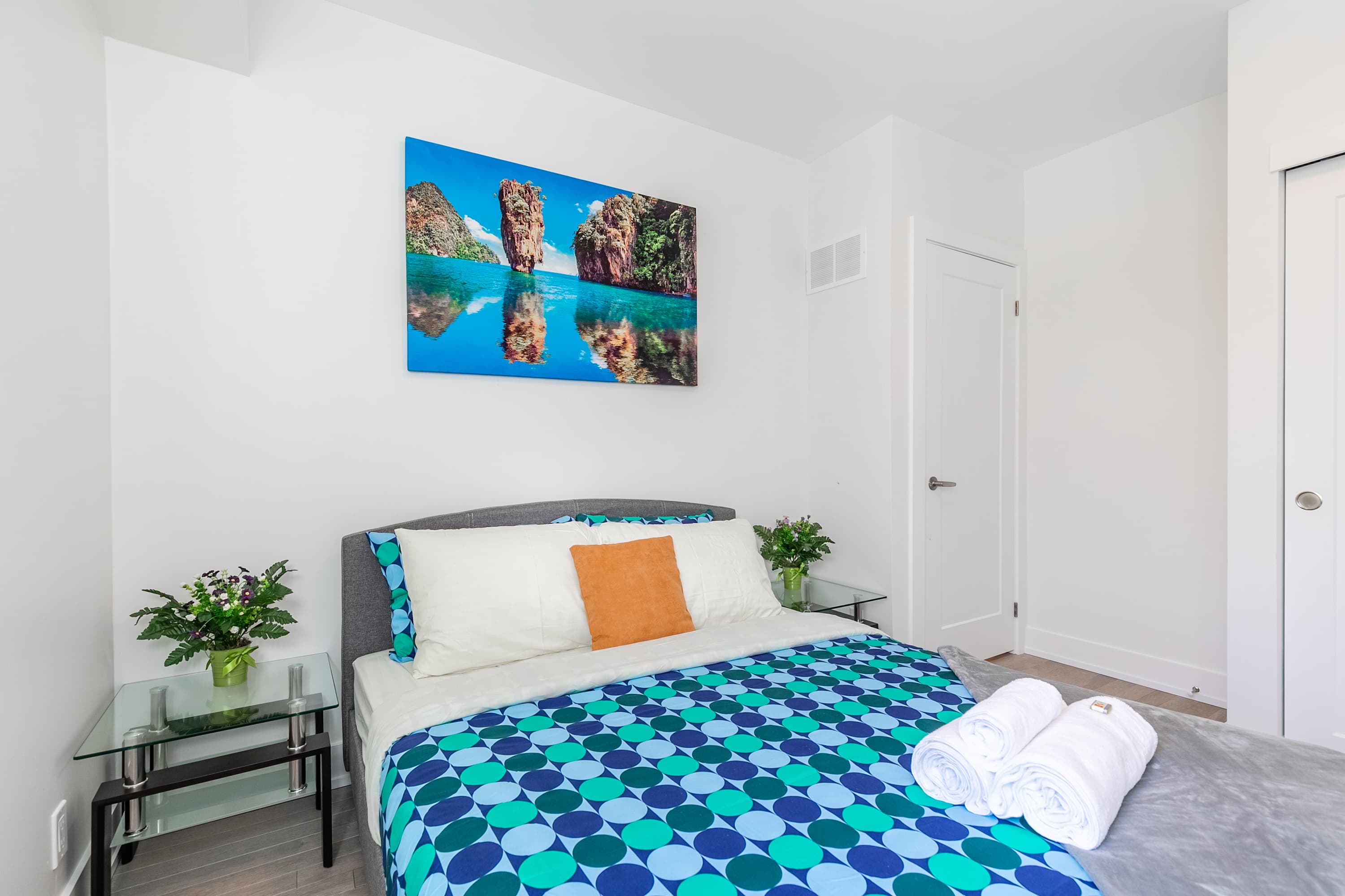 Third bedroom with a double bed and fresh linens