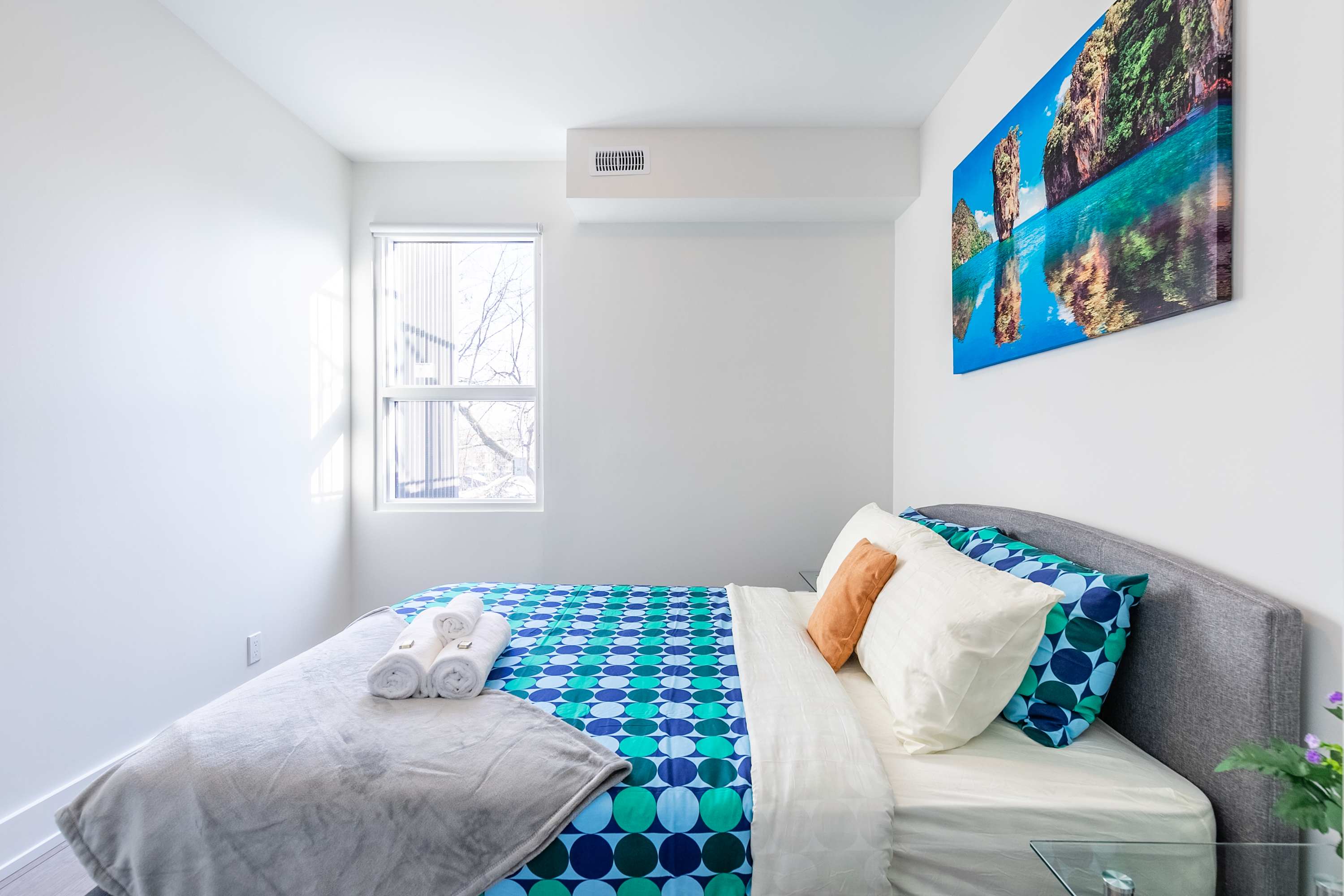 Third bedroom with a double bed and fresh linens